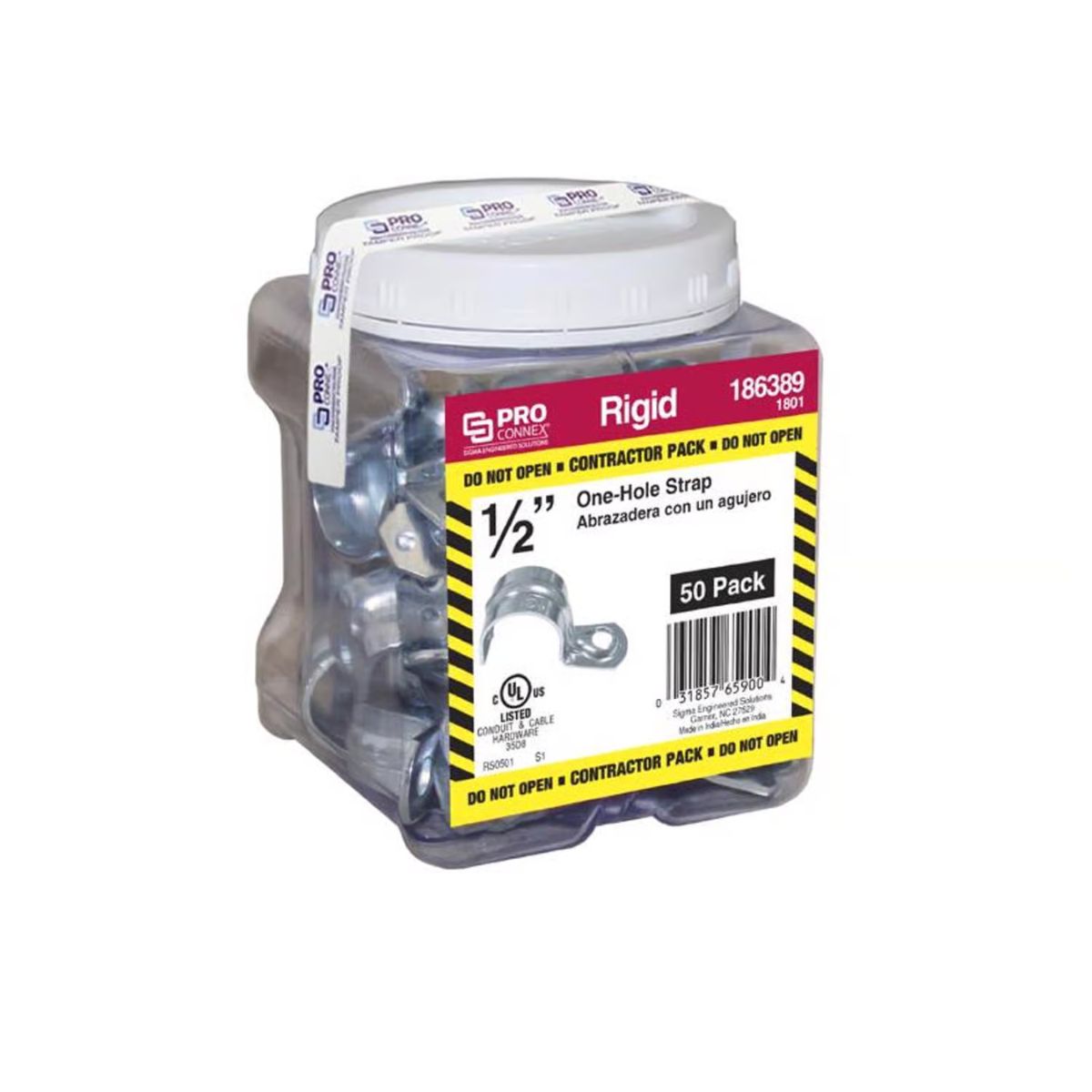 Sigma Engineered Solutions ProConnex 3/4 in. D Zinc-Plated Steel 1 Hole Strap 25 Pack