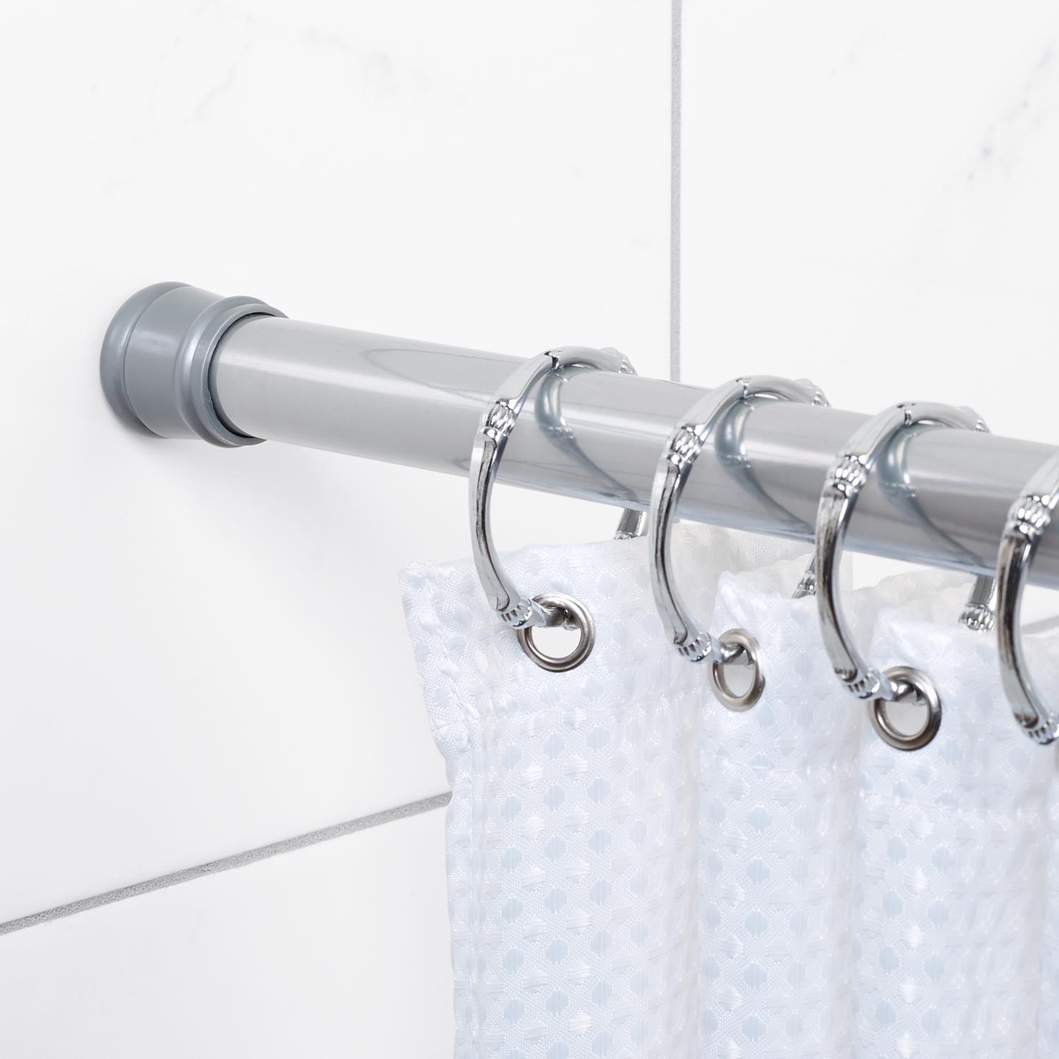 Zenna Home Shower Tension Rod 60 in. L Silver