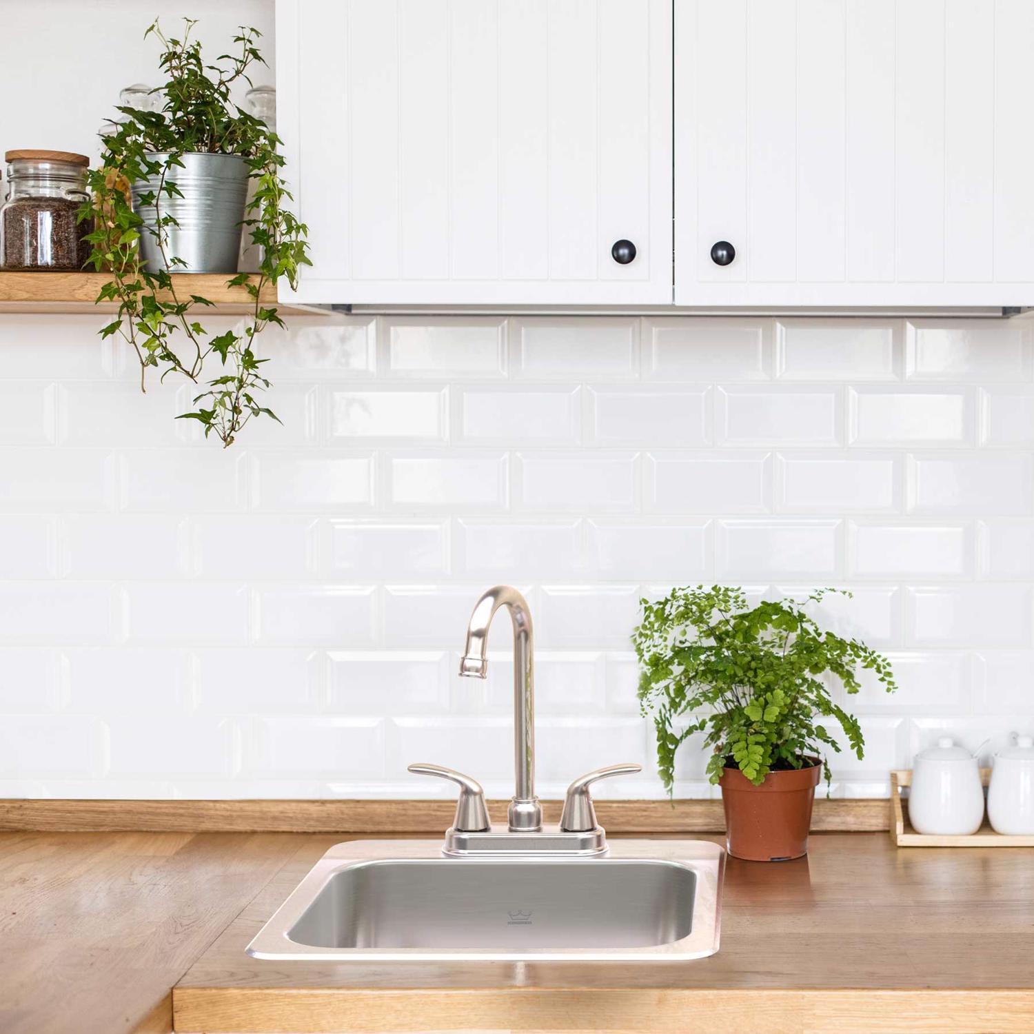 Kindred Stainless Steel Top Mount 15 in. W X 15 in. L Single Bowl Bar Sink
