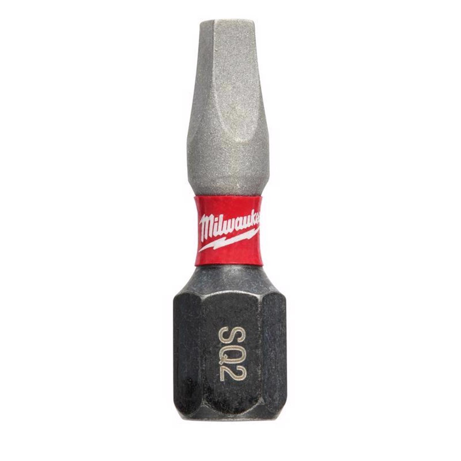 Milwaukee Shockwave Square #2 X 1 in. L Screwdriver Bit Steel 2 pk