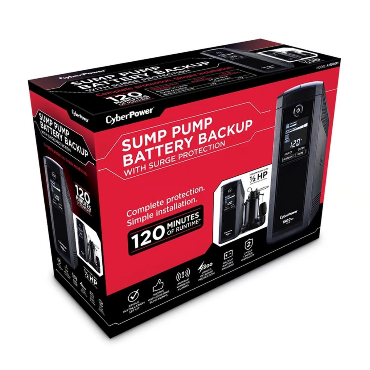 CyberPower 11 in. H x 3.9 in. W x 14 in. L Sump Pump Backup Battery
