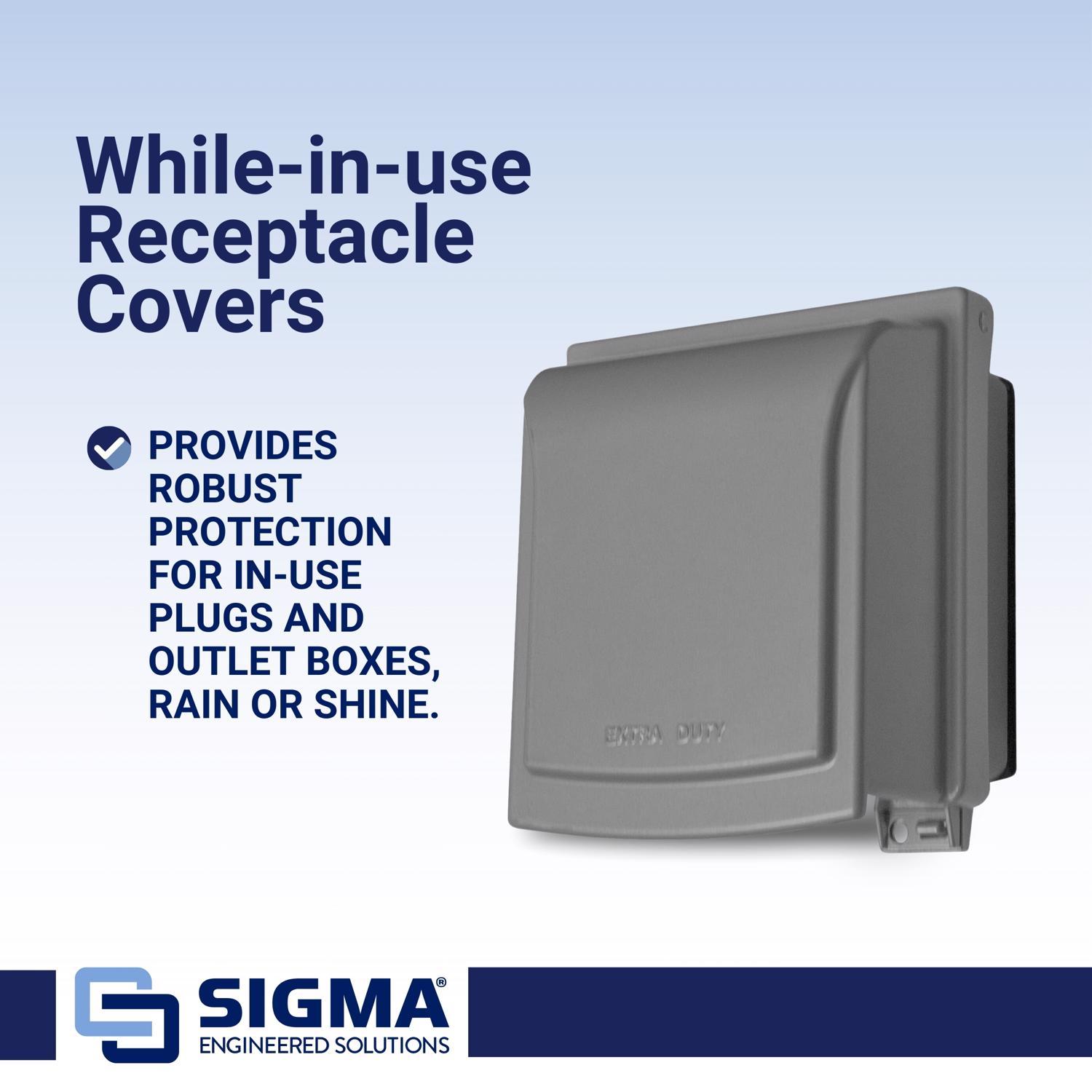 Sigma Engineered Solutions Rectangle Die-Cast Metal 2 gang 6.02 in. H X 5.55 in. W Weatherproof Cove