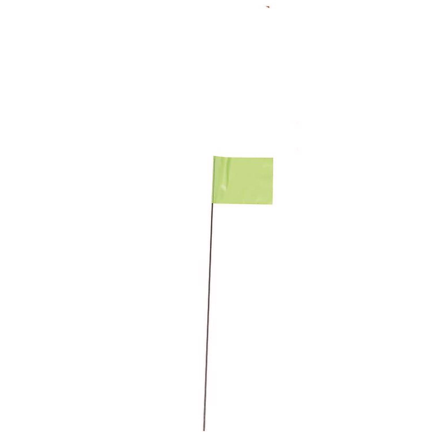 C.H. Hanson 15 in. Fluorescent Lime Marking Flags Polyvinyl 10 pk