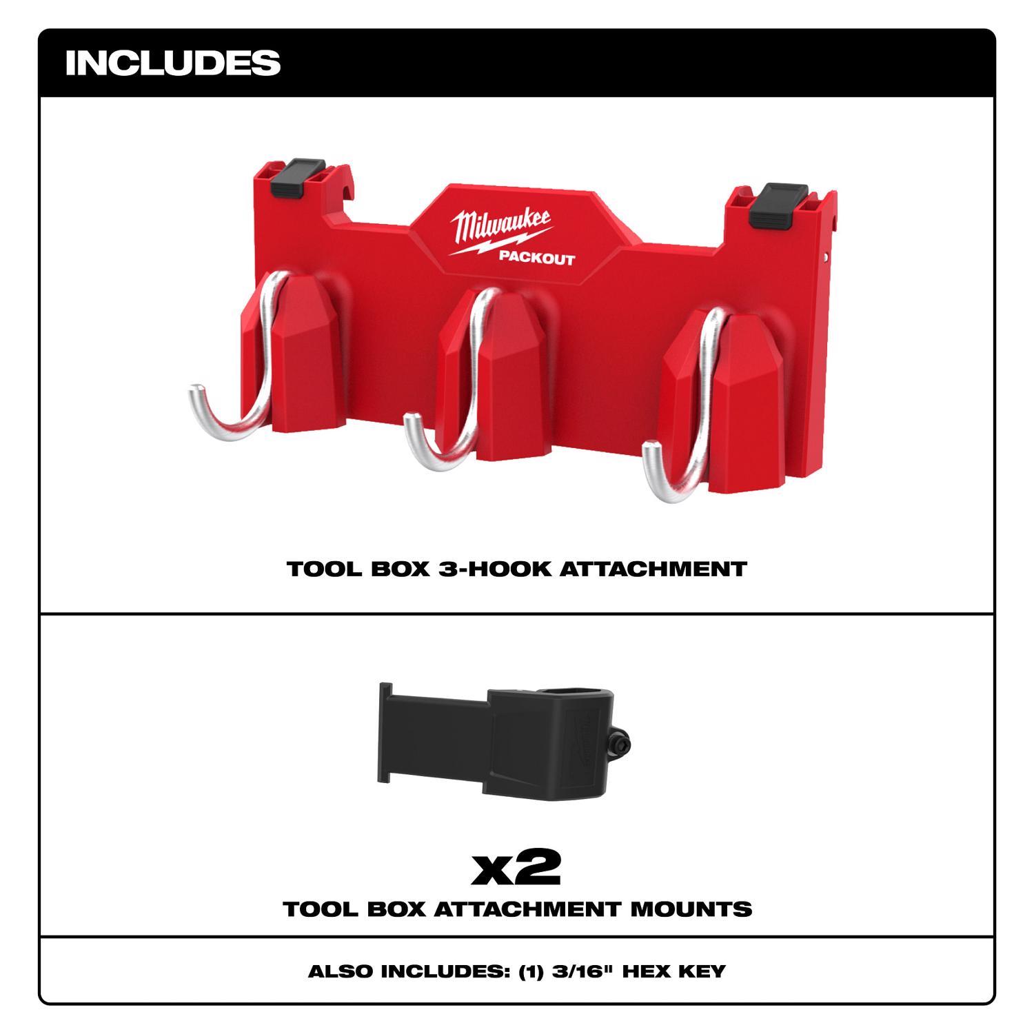 Milwaukee Packout 5 in. W X 4.8 in. H Tool Box Attachment Tool Rack Black/Red