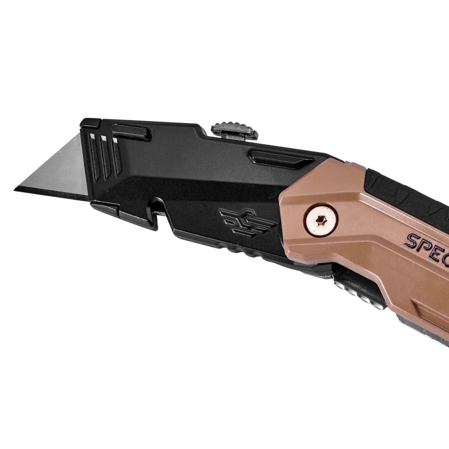 Spec Ops 6.25 in. Folding Utility Knife Black/Tan 1 pc