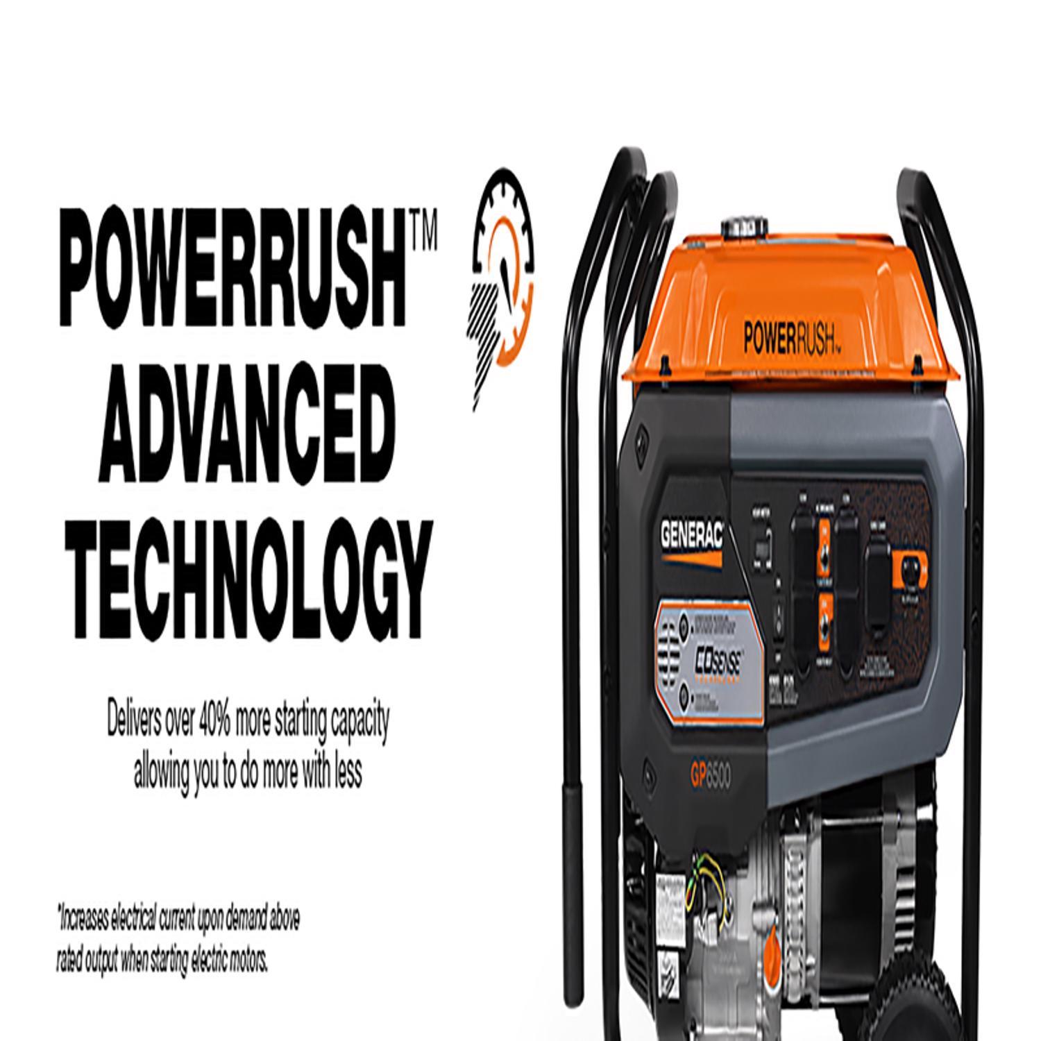Generac GP Series 6500 W 120/240 V Gas Portable Portable Generator 6500 W