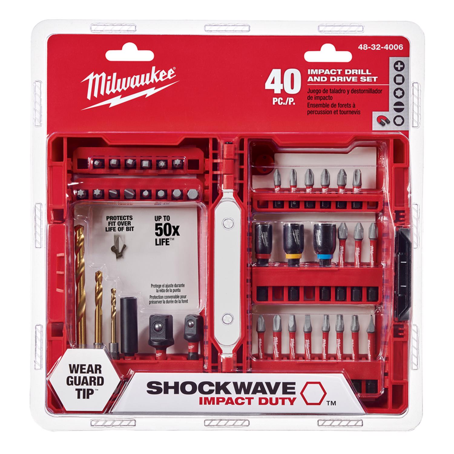 Milwaukee Shockwave Assorted Screwdriver Bit Set Steel 40 pc