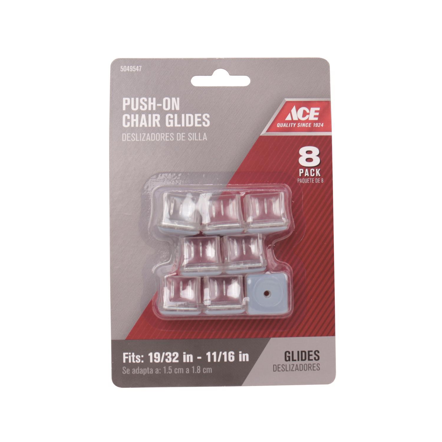 Ace Gray 1 in. Push-On Plastic Chair Glide 8 pk