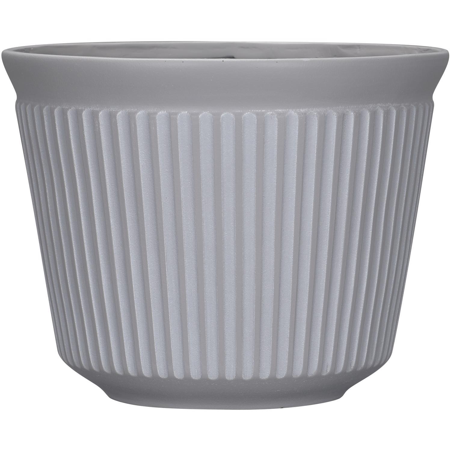 L&G 9.33 in. H X 12 in. W X 12 in. D X 12 in. D Polyresin Finola Planter Cement
