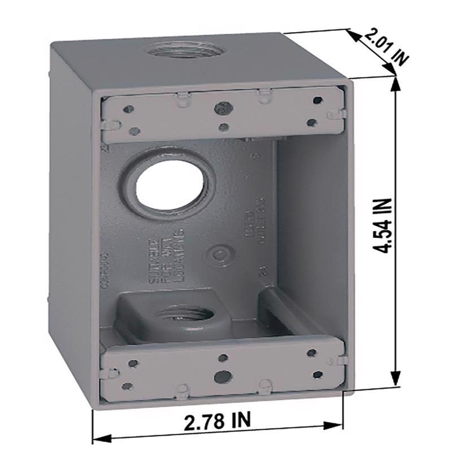 Sigma Engineered Solutions New Work 25.5 cu in Rectangle Metallic 1 gang Weatherproof Box Gray