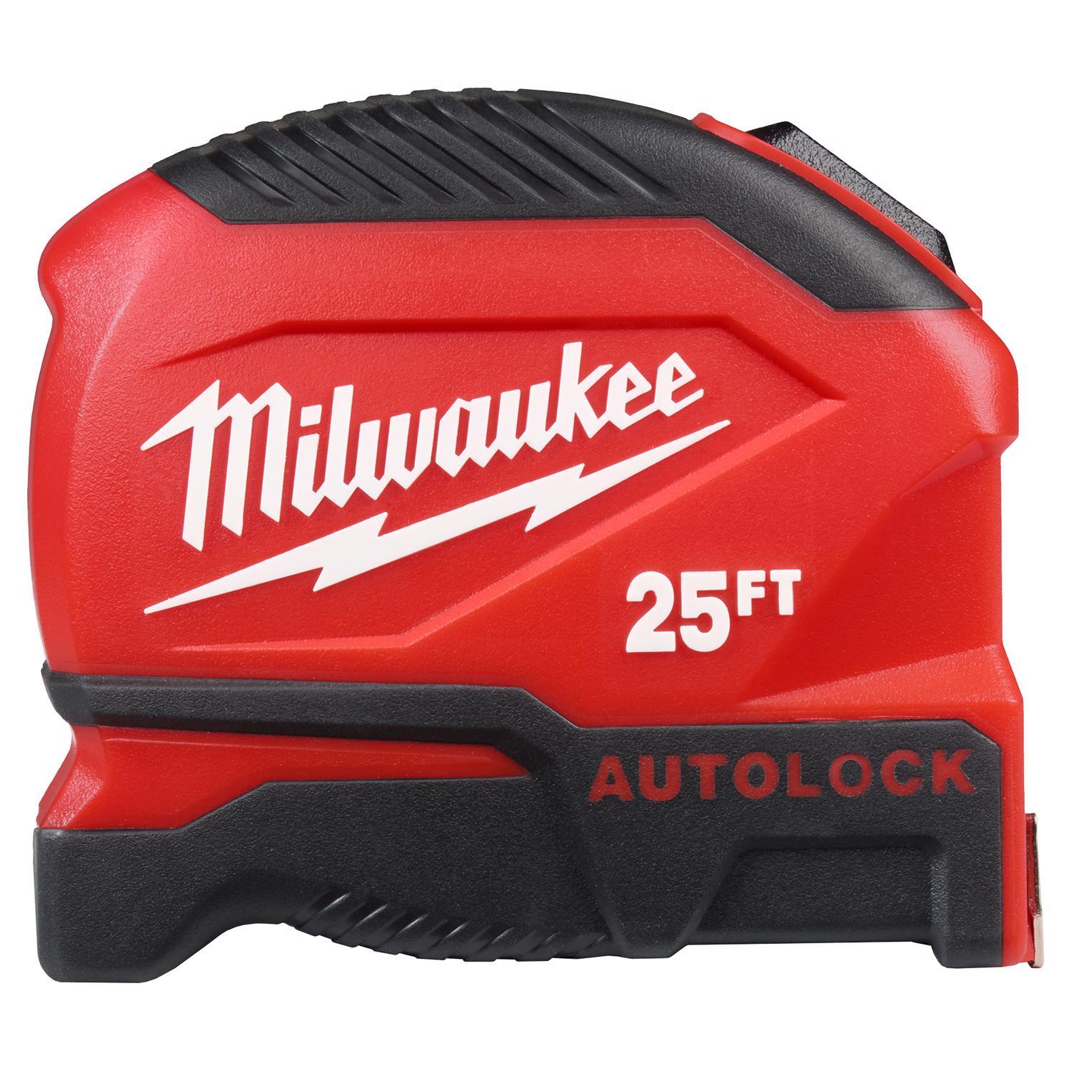 Milwaukee 25 ft. L X 1.88 in. W Compact Auto Lock Tape Measure 1 pk