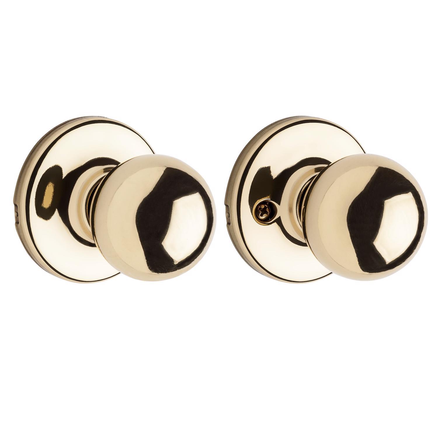 Kwikset Polo Polished Brass Passage Door Knob Right or Left Handed
