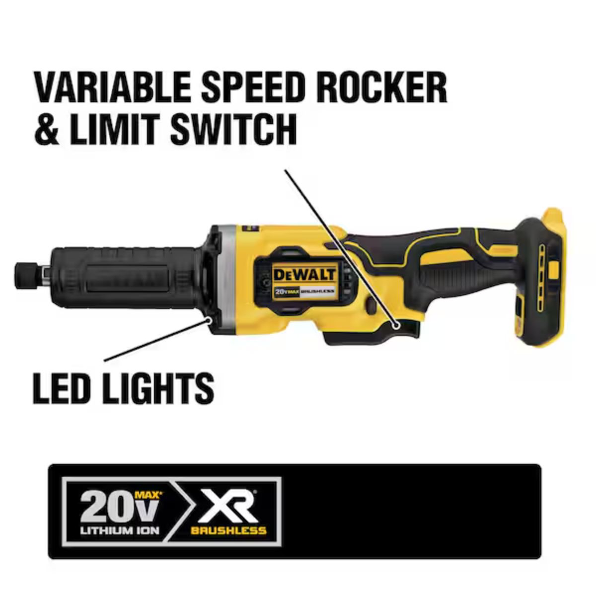 DEWALT 20V MAX BRUSHLESS CORDLESS 1-1/2 in. VARIABLE SPEED CORDLESS DIE GRINDER