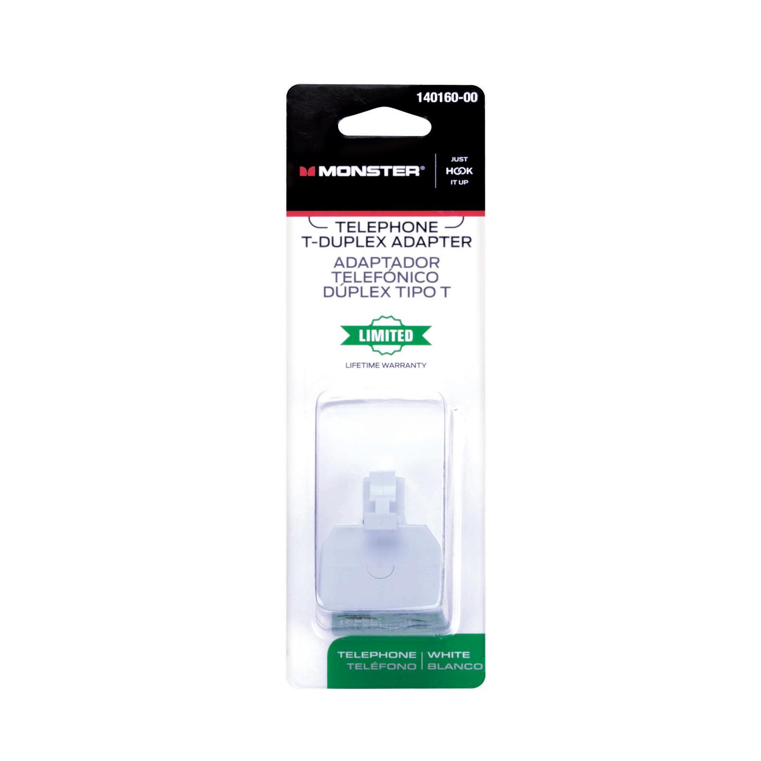 Monster Just Hook It Up 0 ft. L White Modular Duplex Adapter