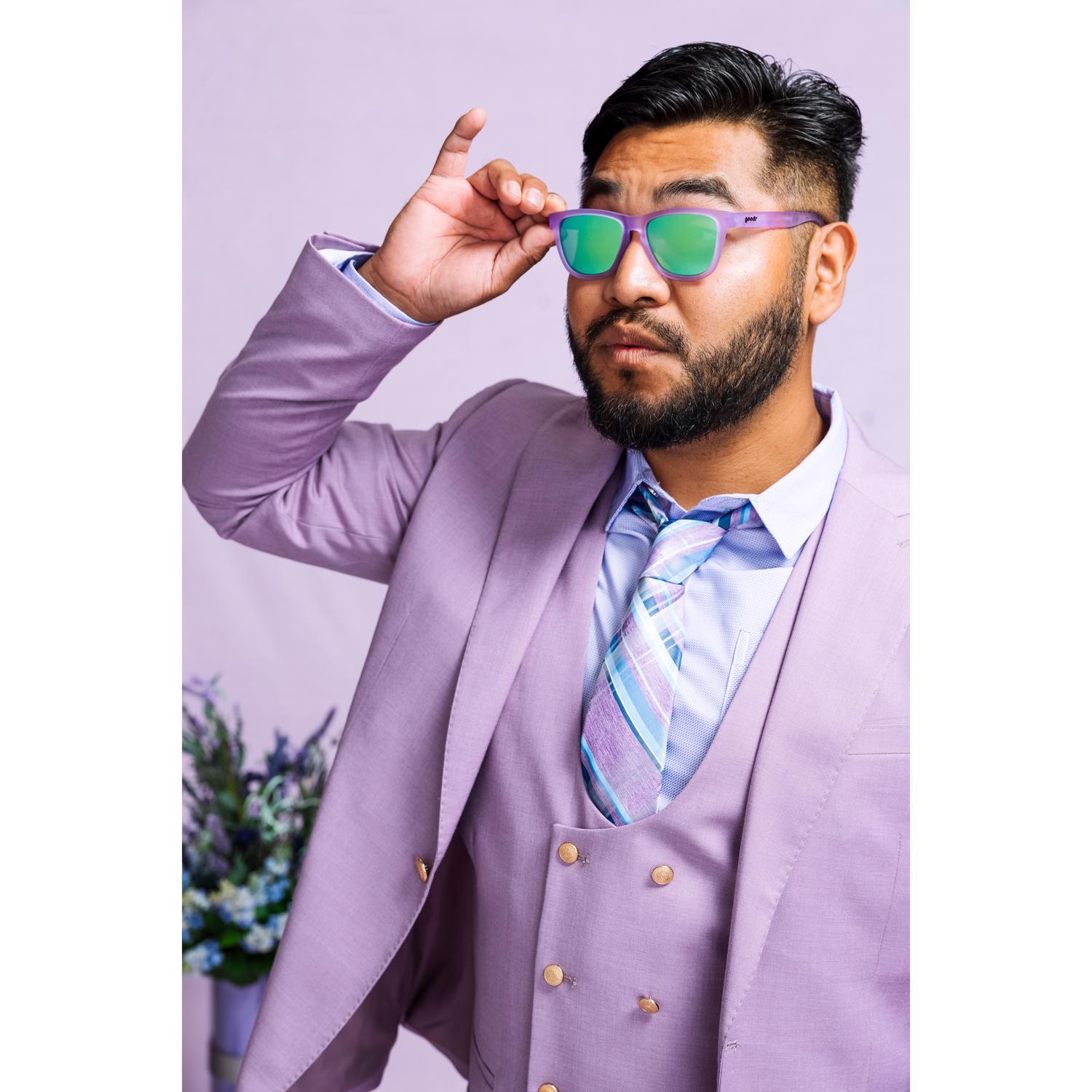 goodr OG - Lilac It Like That! Sunglasses Unisex Lilac Frame Green Lens Polarized