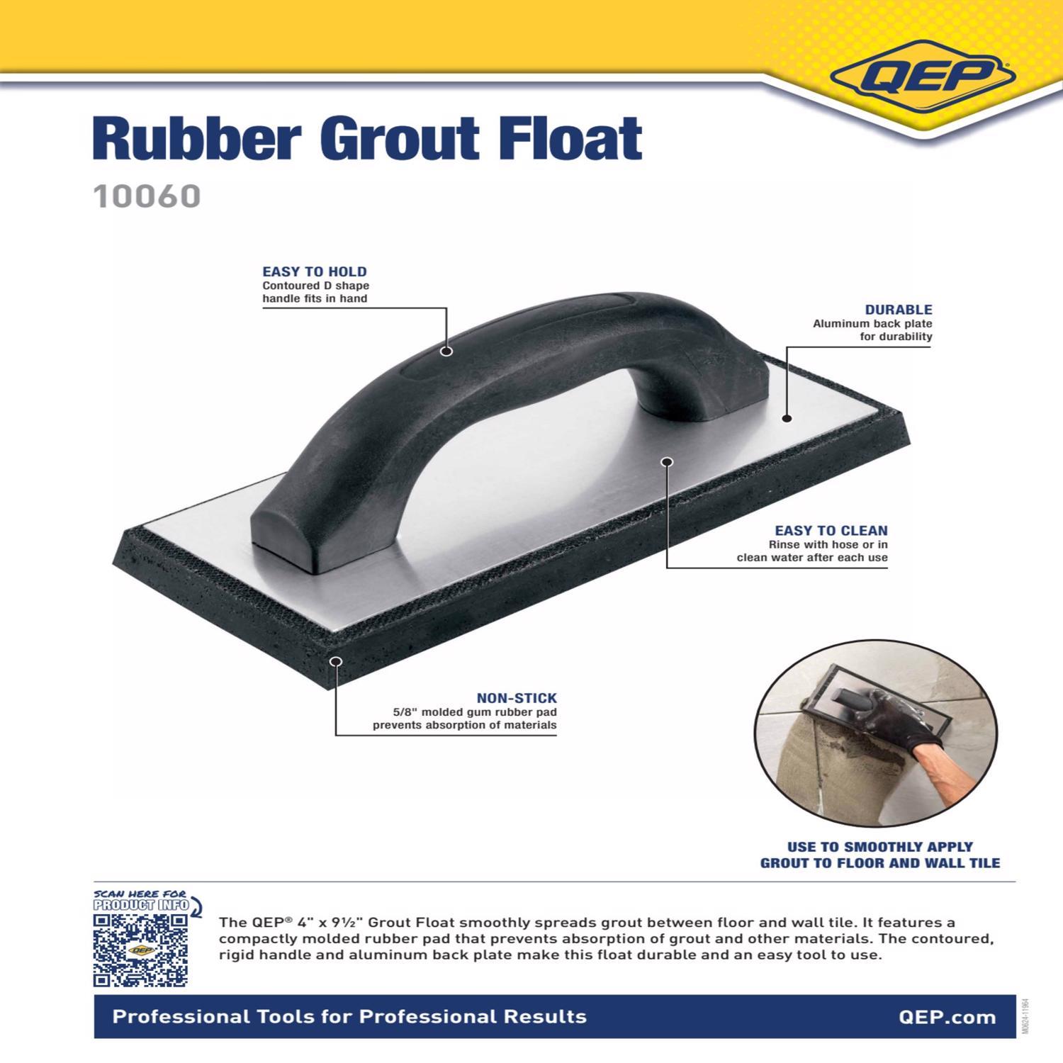 QEP 4 in. W X 9.5 in. L Rubber Grout Float Smooth