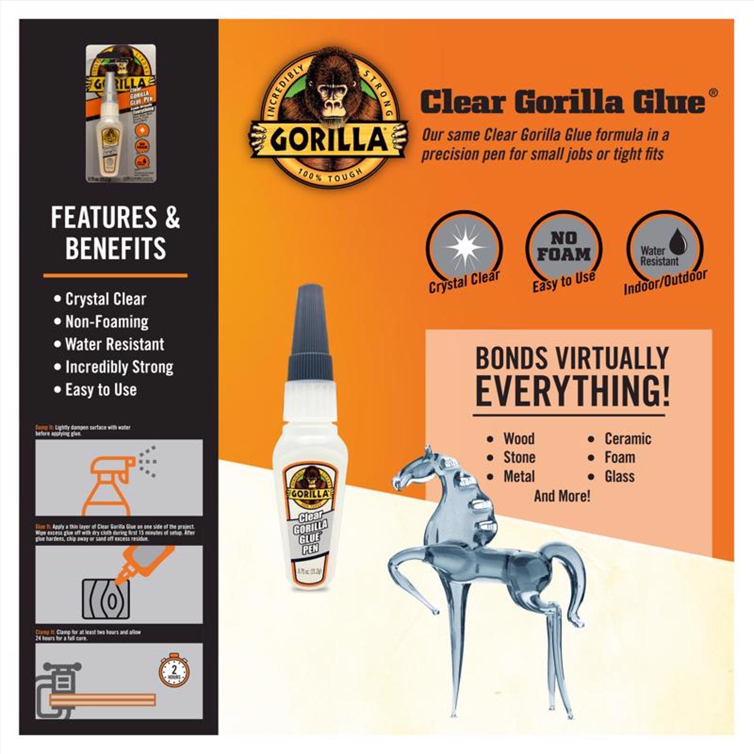 Gorilla Extra Strength Clear Glue Pen 0.75 oz
