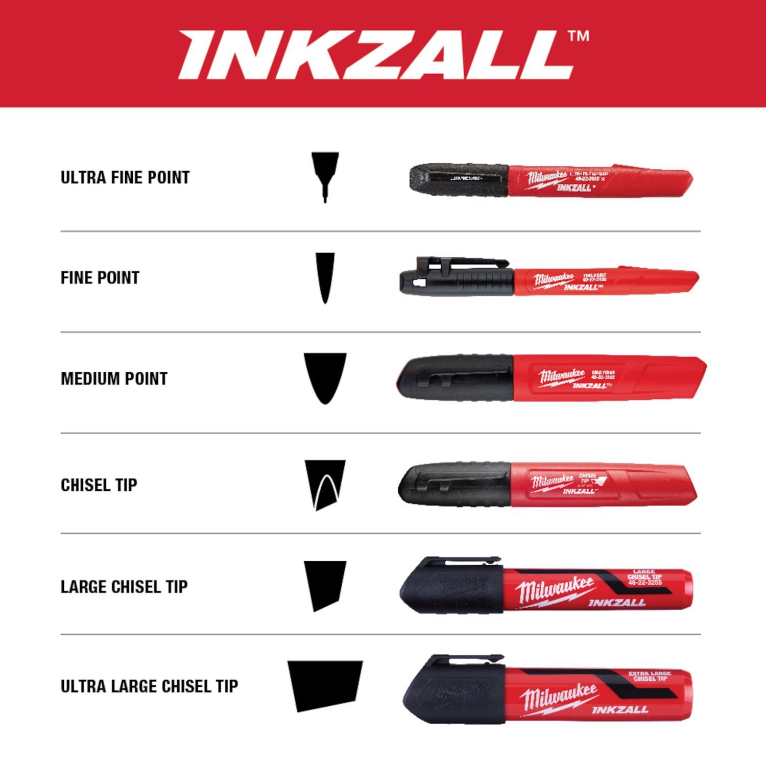 Milwaukee INKZALL Black Fine Tip Jobsite Marker 2 pk