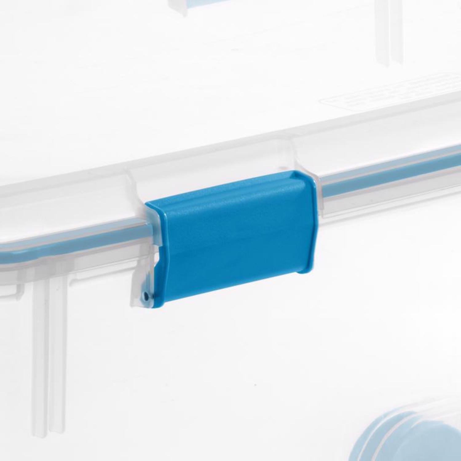 Sterilite 120 qt Blue/Clear Storage Tote w/Wheels 16.75 in. H X 19.625 in. W X 30.25 in. D