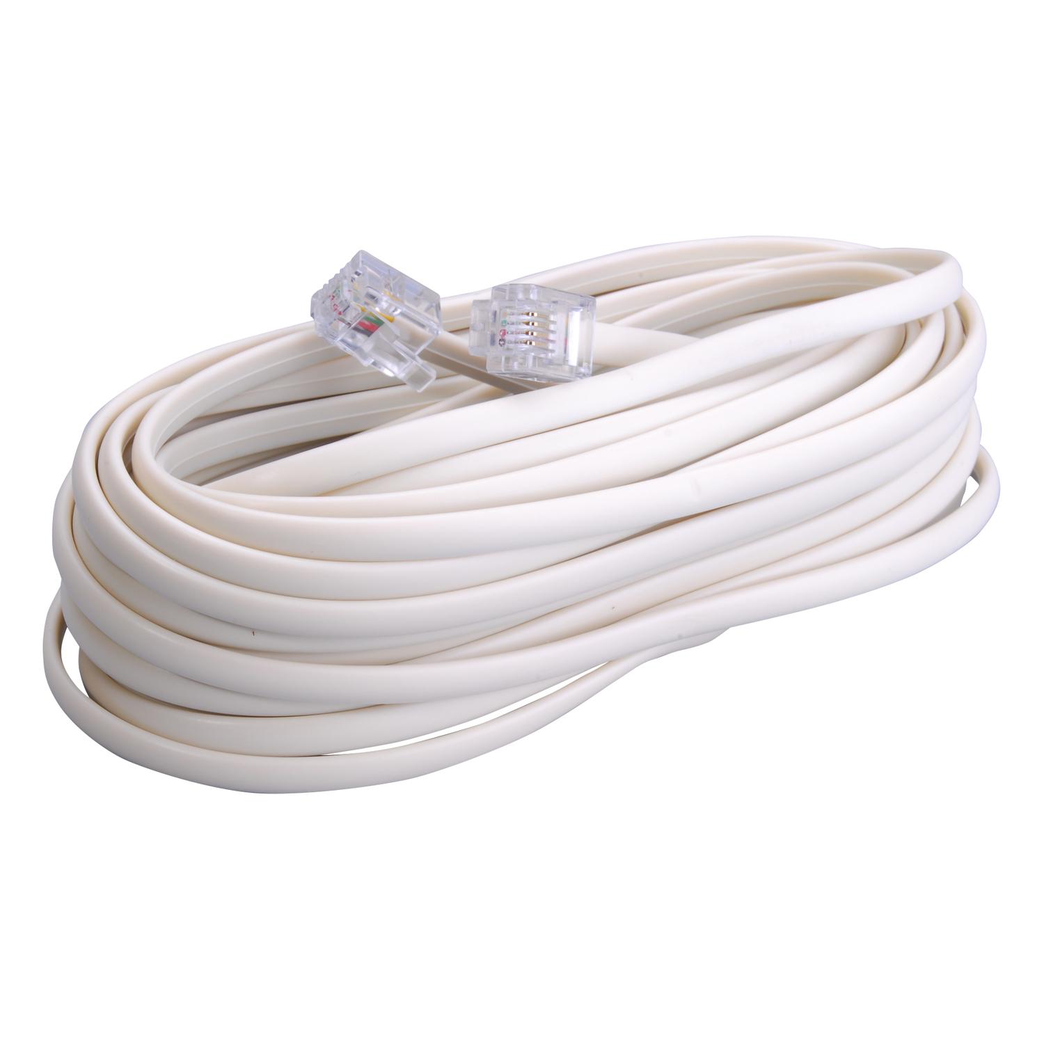 Monster Just Hook It Up 7 ft. L Ivory Modular Telephone Line Cable
