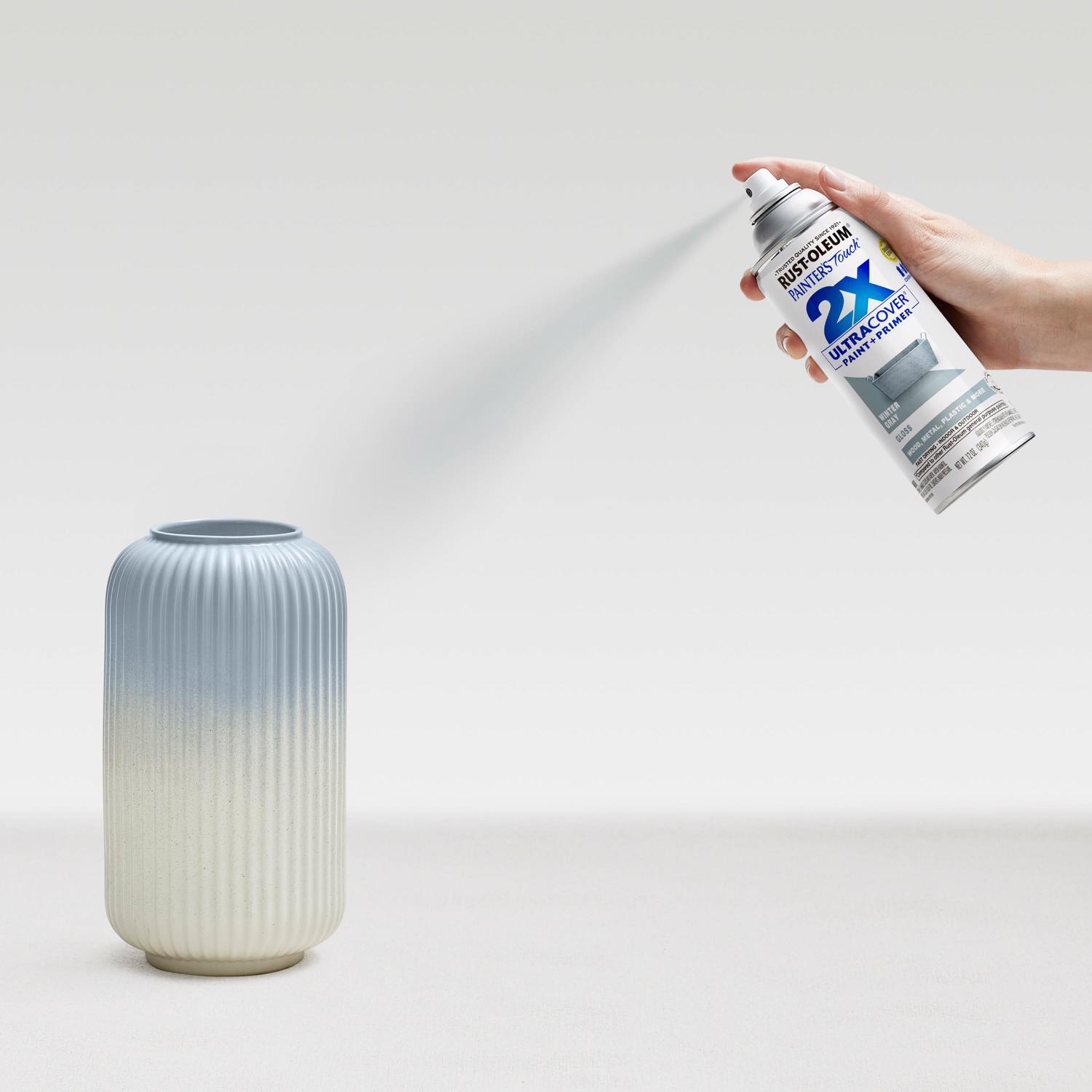 Rust-Oleum Painter's Touch 2X Ultra Cover Gloss Winter Gray Paint+Primer Spray Paint 12 oz