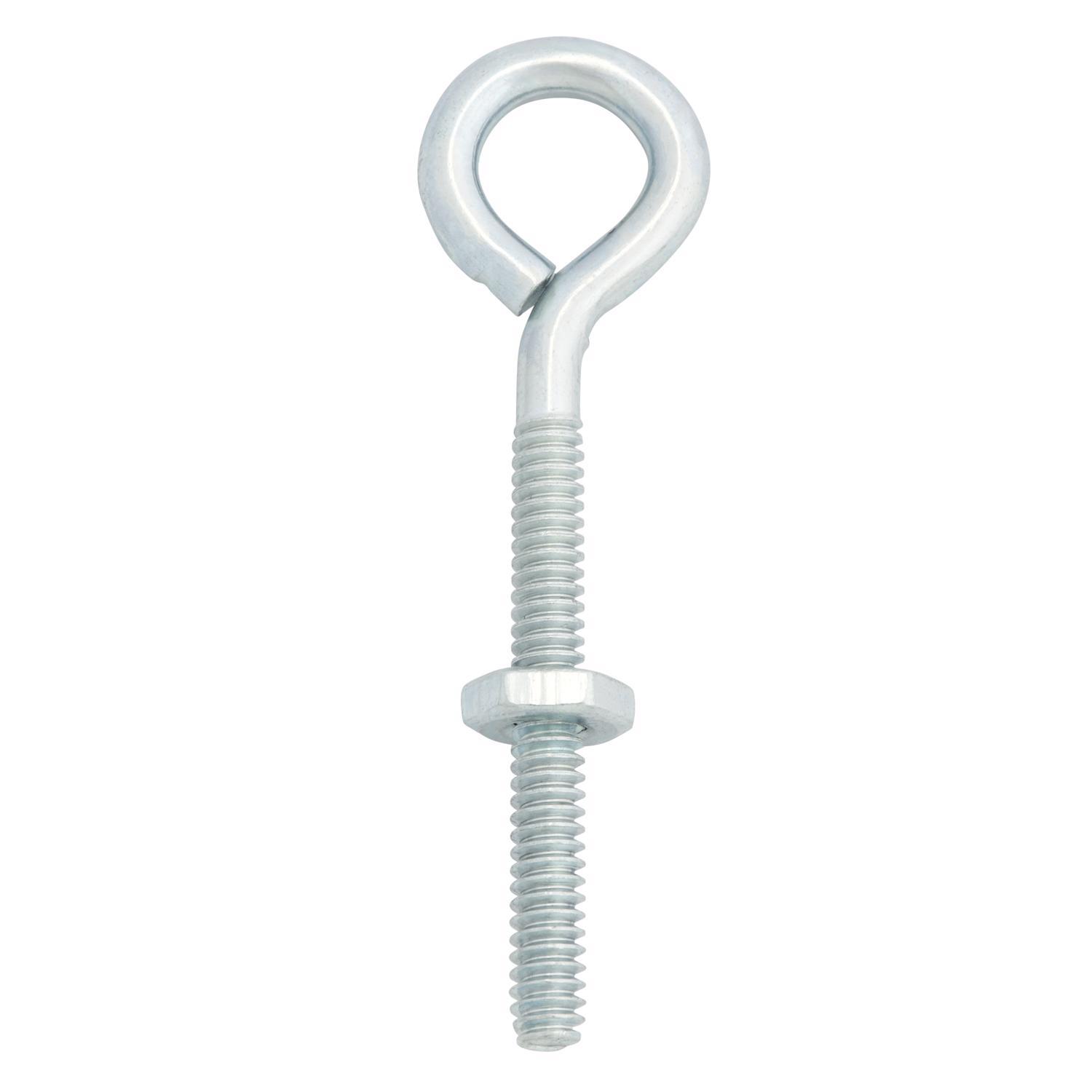 Hampton 3/16 in. X 2.5 in. L Zinc-Plated Steel Eyebolt Nut Included