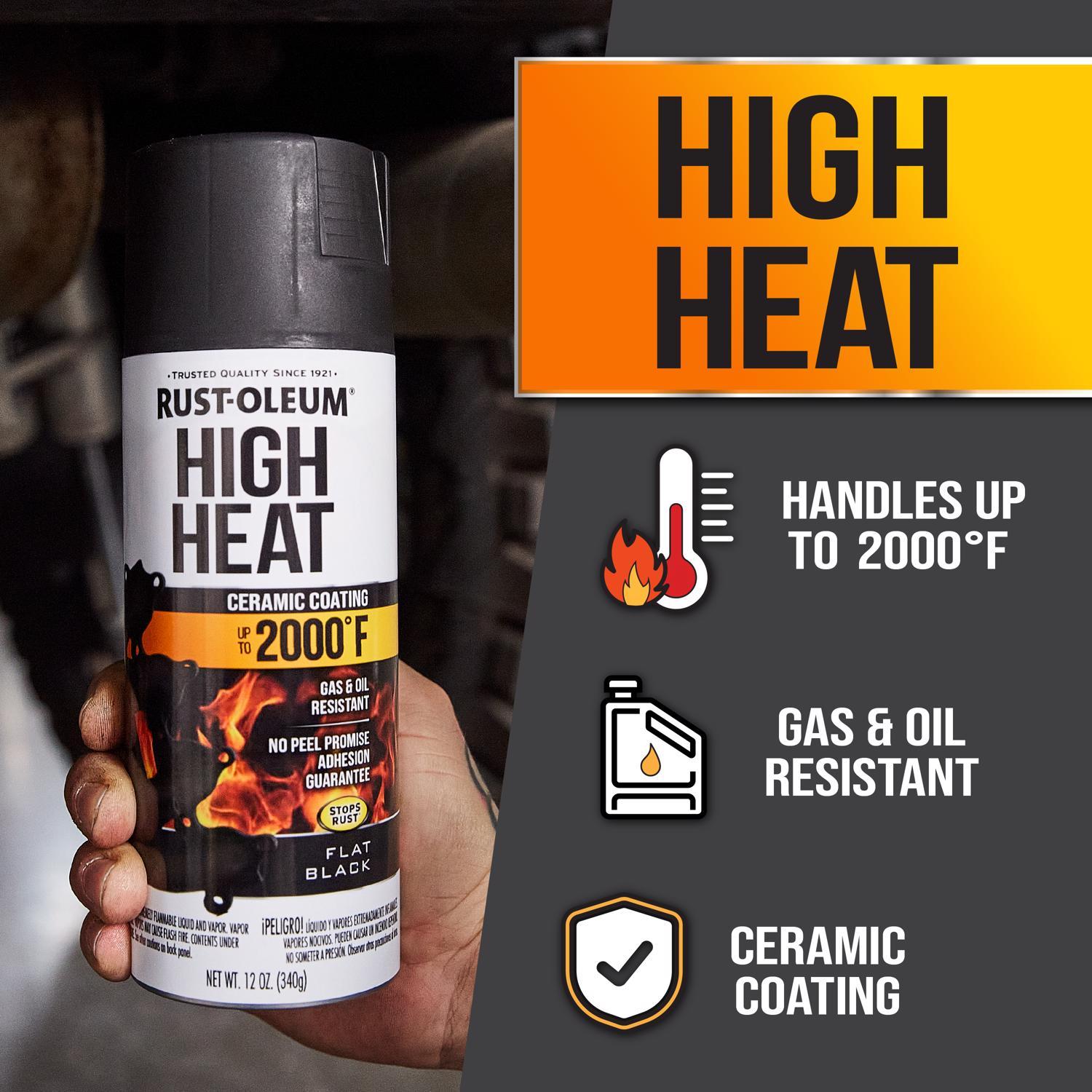 Rust-Oleum Automotive Flat Black High Heat Spray Paint 12 oz
