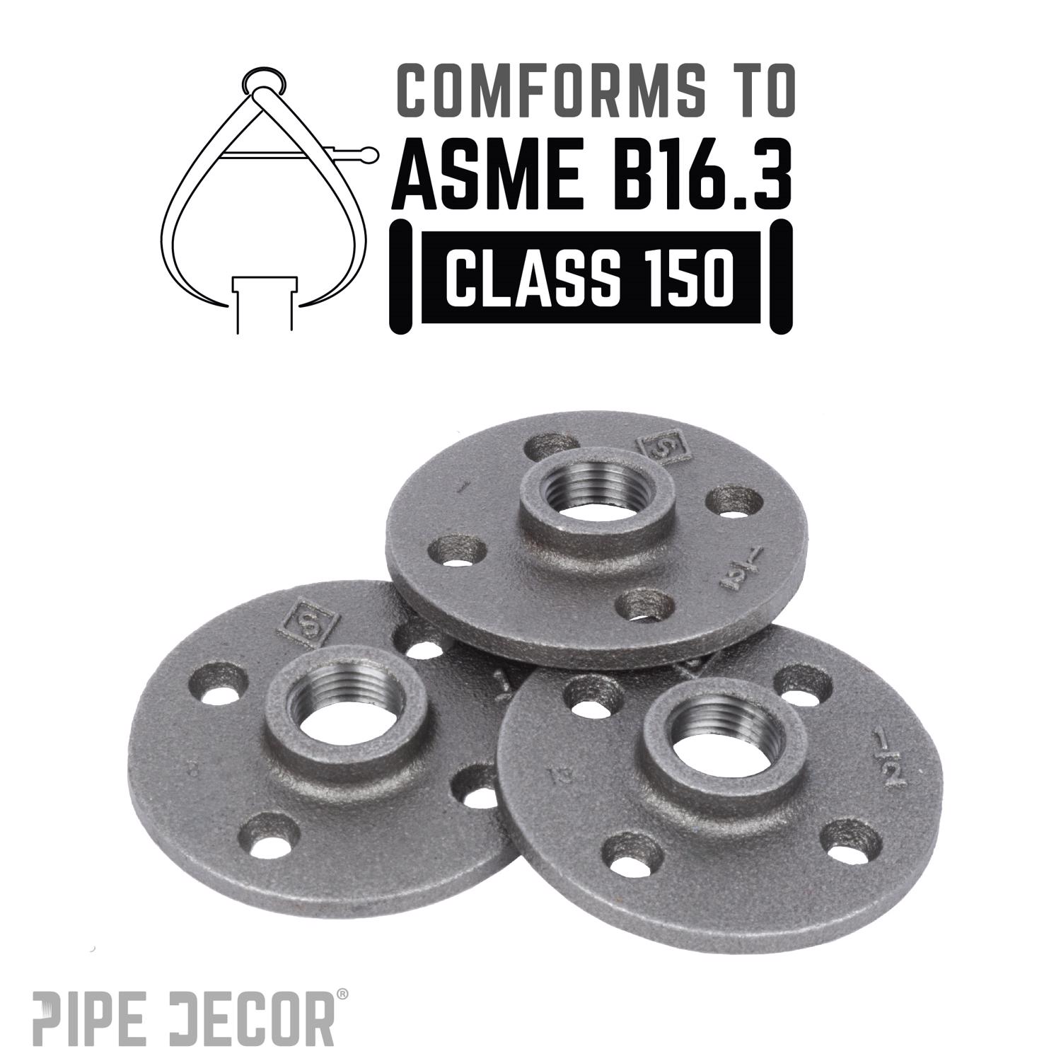 STZ Industries 1/2 in. FIP each Black Malleable Iron Floor Flange