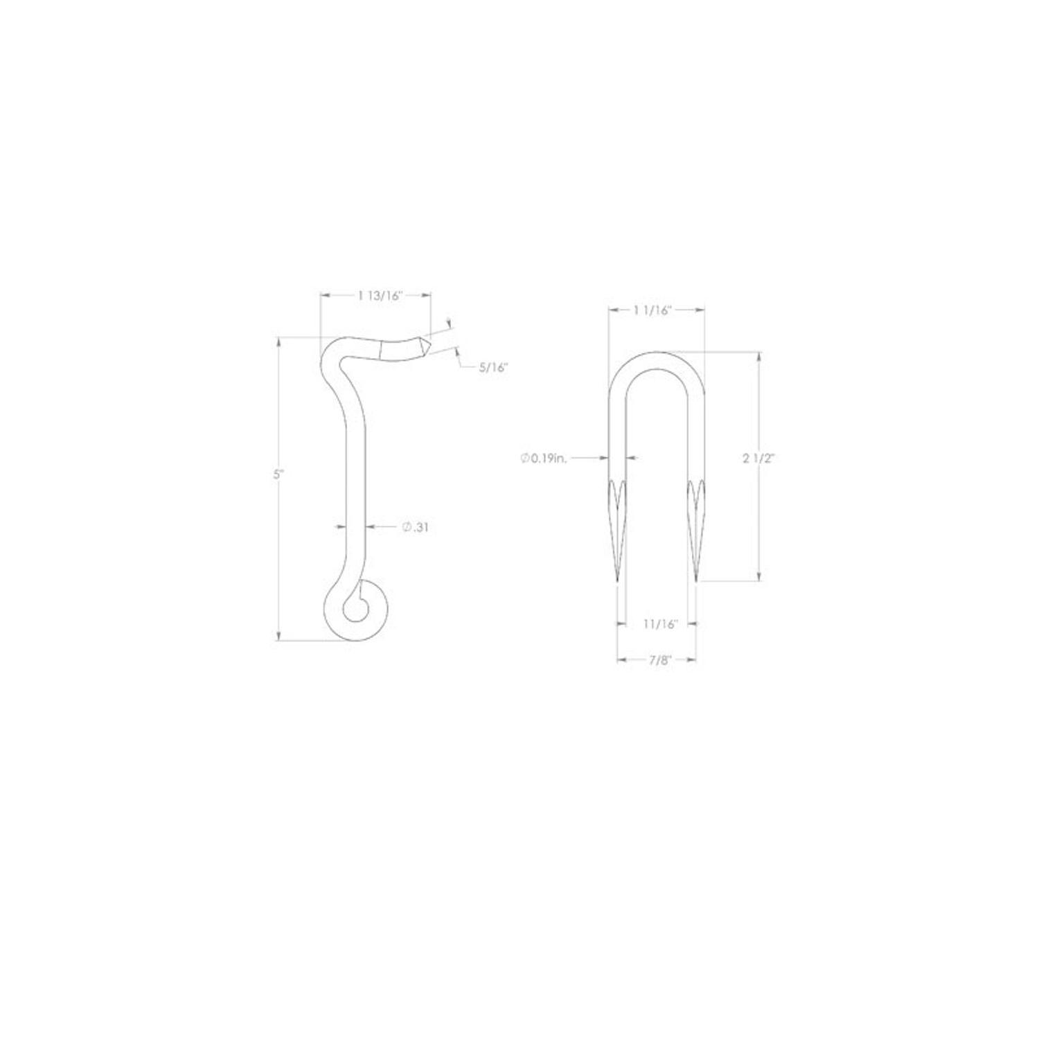 Ace 0.44 in. L Zinc Wire Staple Gate Hook 1 pk