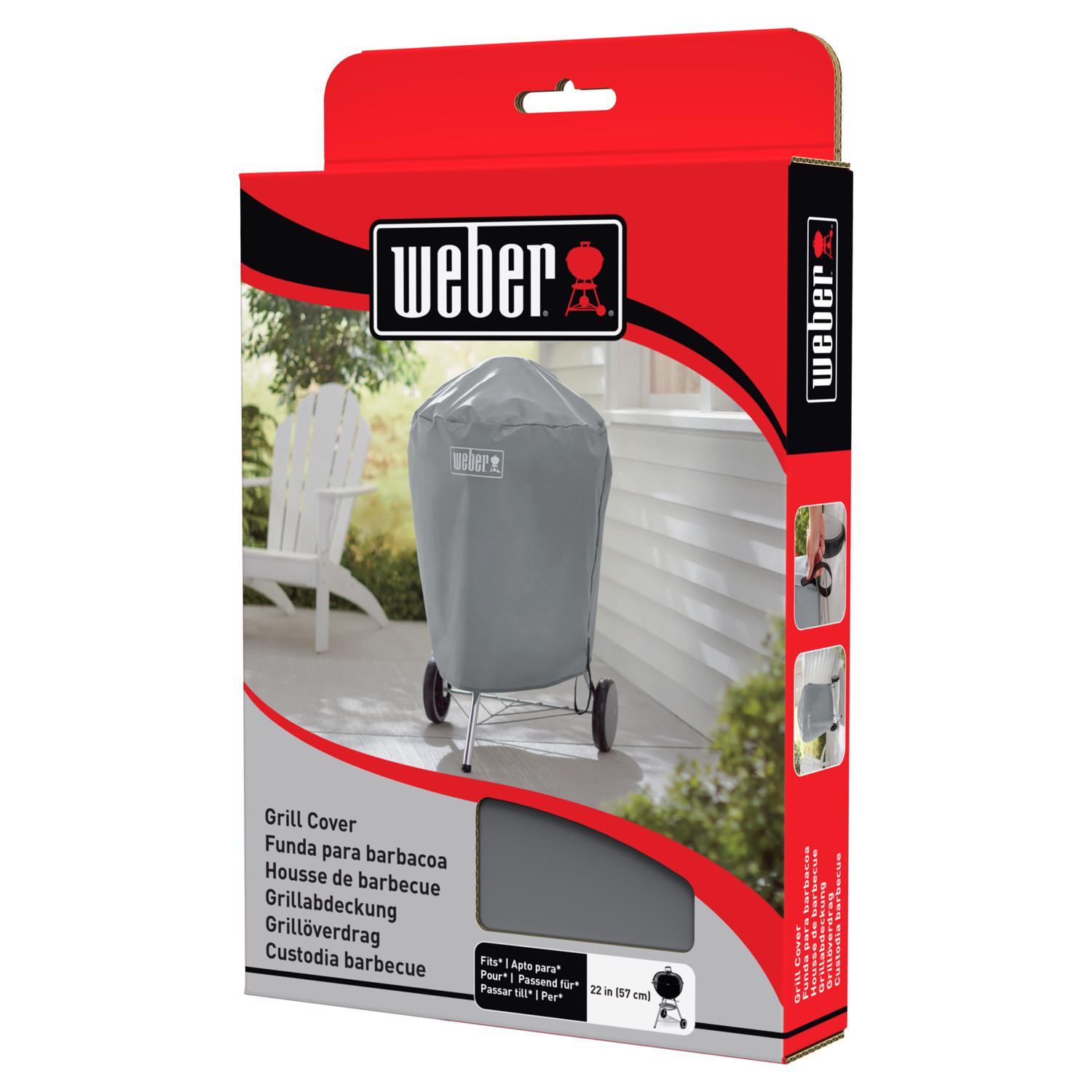 Weber Gray Grill Cover For 22in Charcoal Grills excluding Performer Grills
