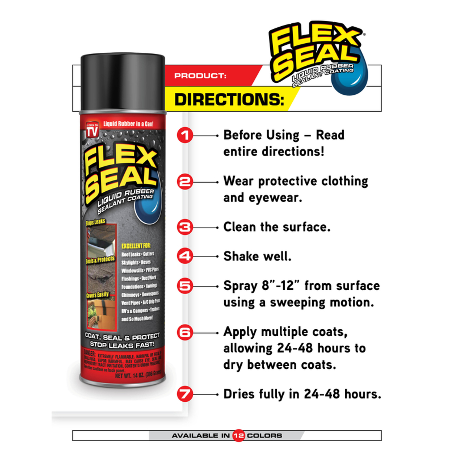 FLEX SEAL Family of Products FLEX SEAL MINI Black Rubber Spray Sealant 2 oz
