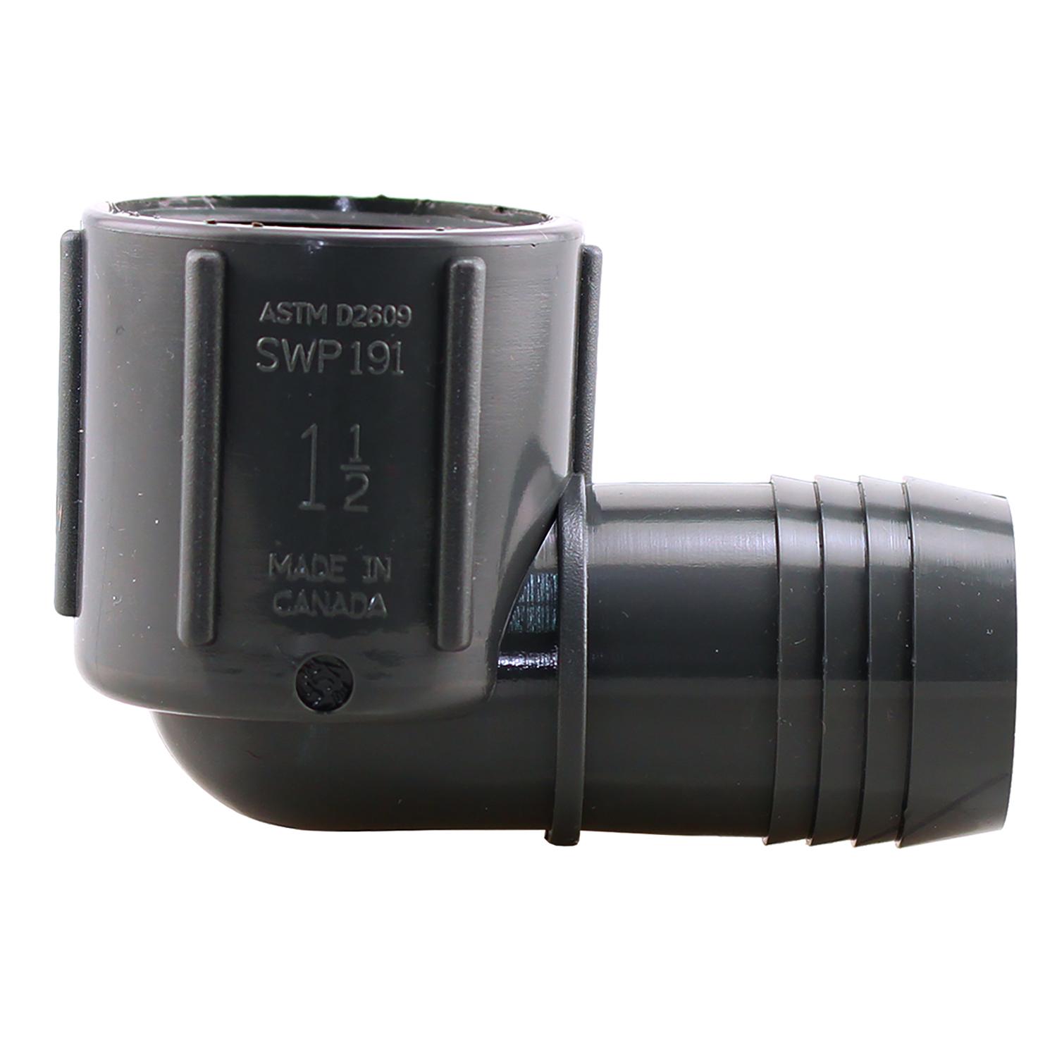 Boshart Industries 1-1/2 in. Insert in. X 1-1/2 in. D FPT Polypropylene 90 Degree Elbow 1 pk