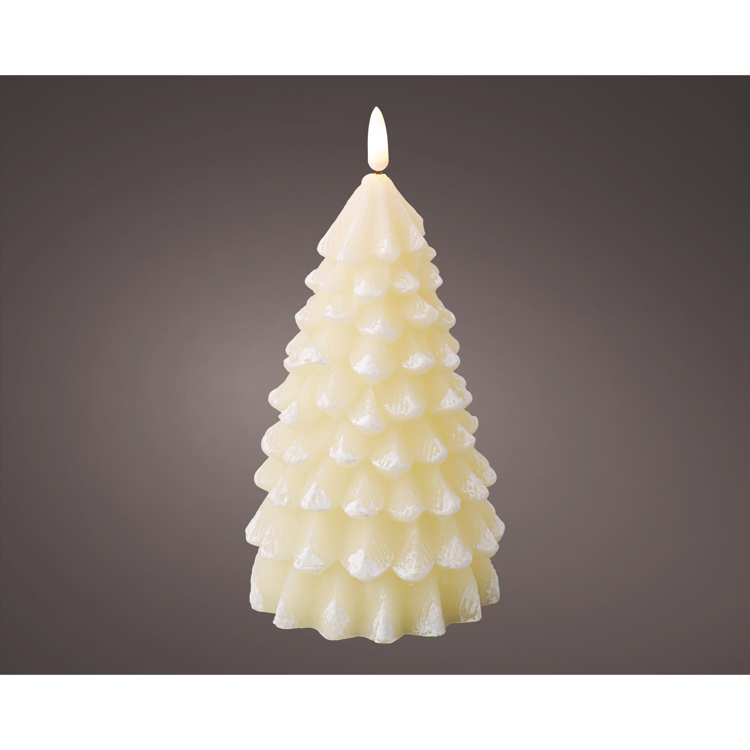 Lumineo Cream Flickering Tree Indoor Christmas Decor 8.3 in.