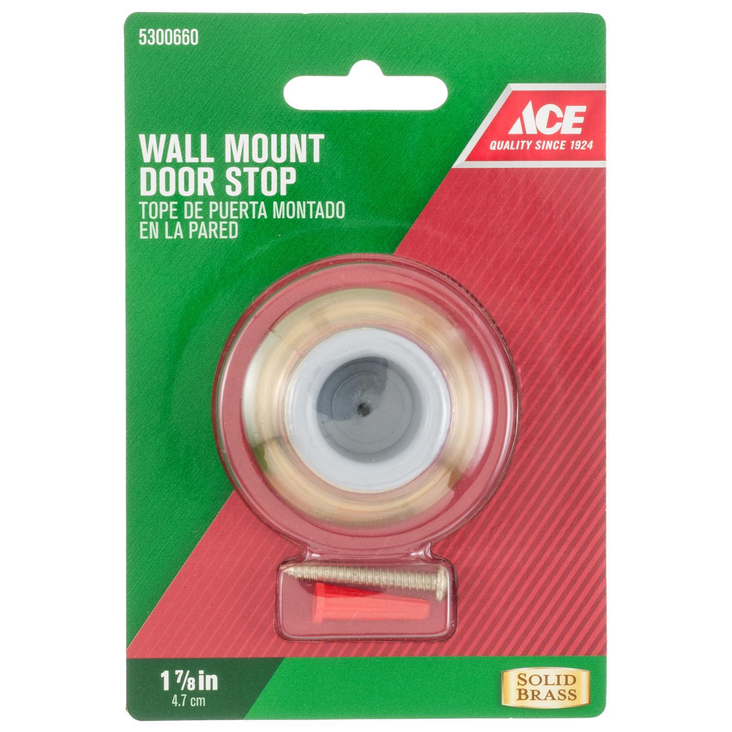 Ace 1-7/8 in. W Solid Brass Brass Yellow Wall Door Stop Mounts to door and wall 1/8 in.