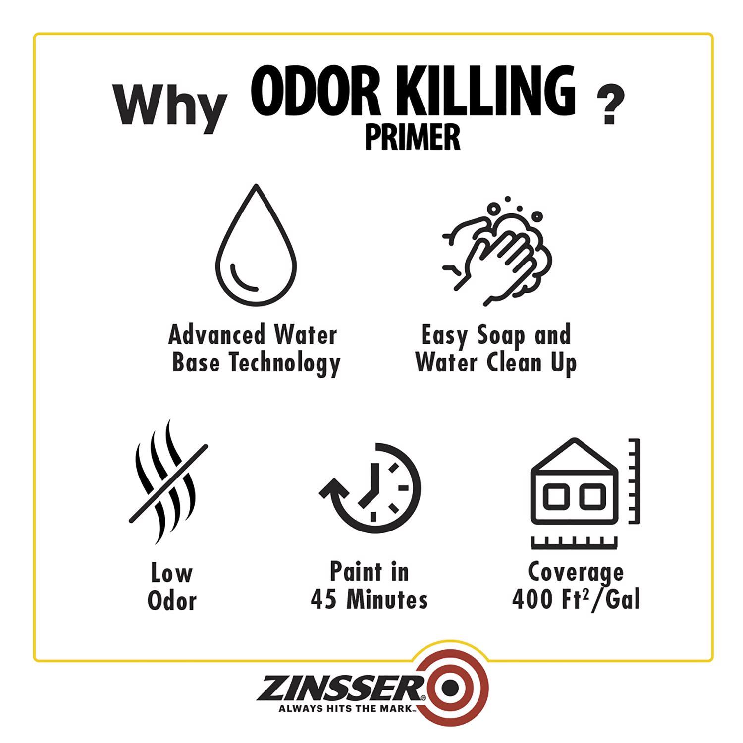 Zinsser Clear Flat/Matte Water-Based Acrylic Odor Killing Primer 1 gal
