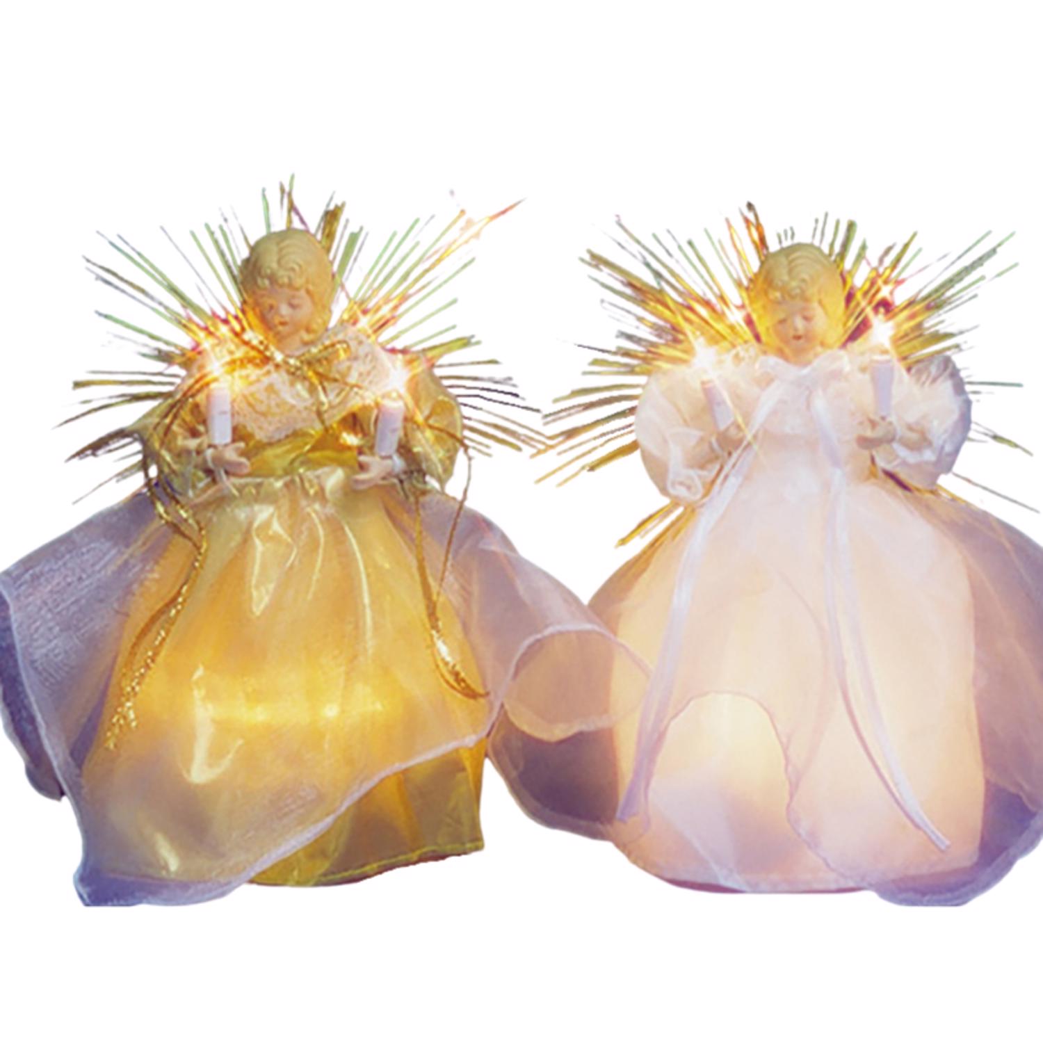 Celebrations White/Gold Angel Indoor Christmas Decor 9 in.