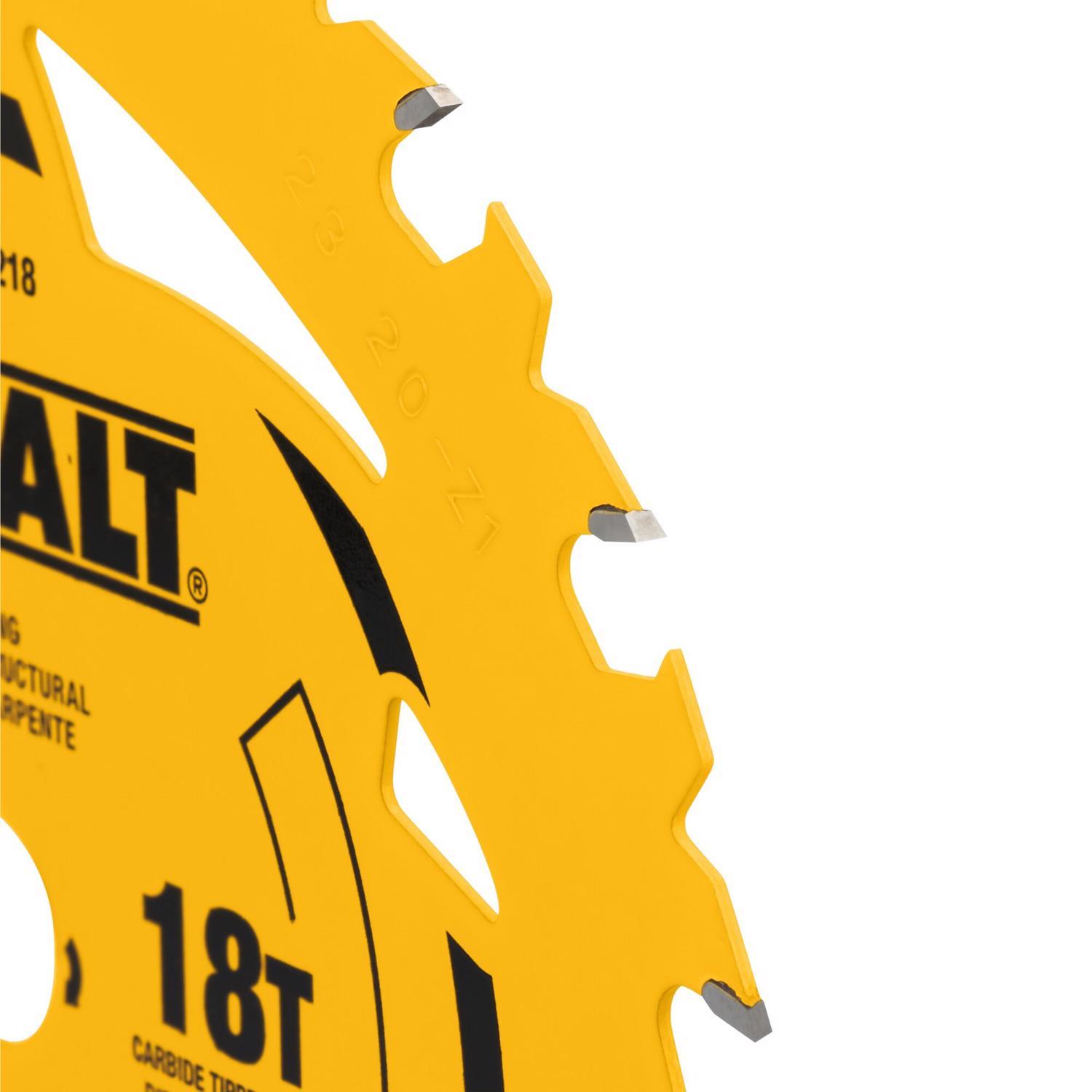 DEWALT 6-1/2 in. D X 5/8 in. Tungsten Carbide Tipped Circular Saw Blade 18 teeth 1 pk