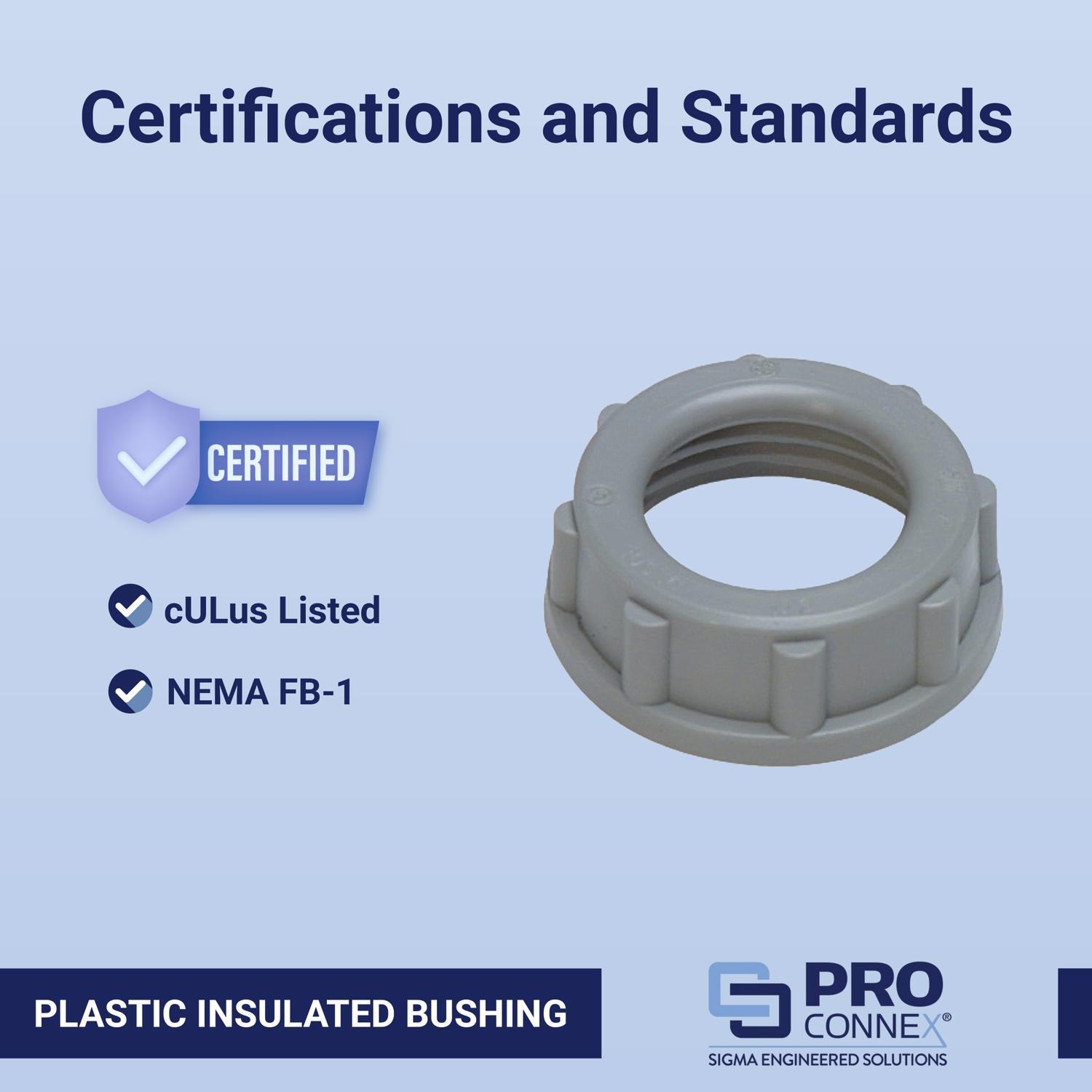 Sigma Engineered Solutions ProConnex 1/2 in. Plastic Insulating Bushing 2 pk