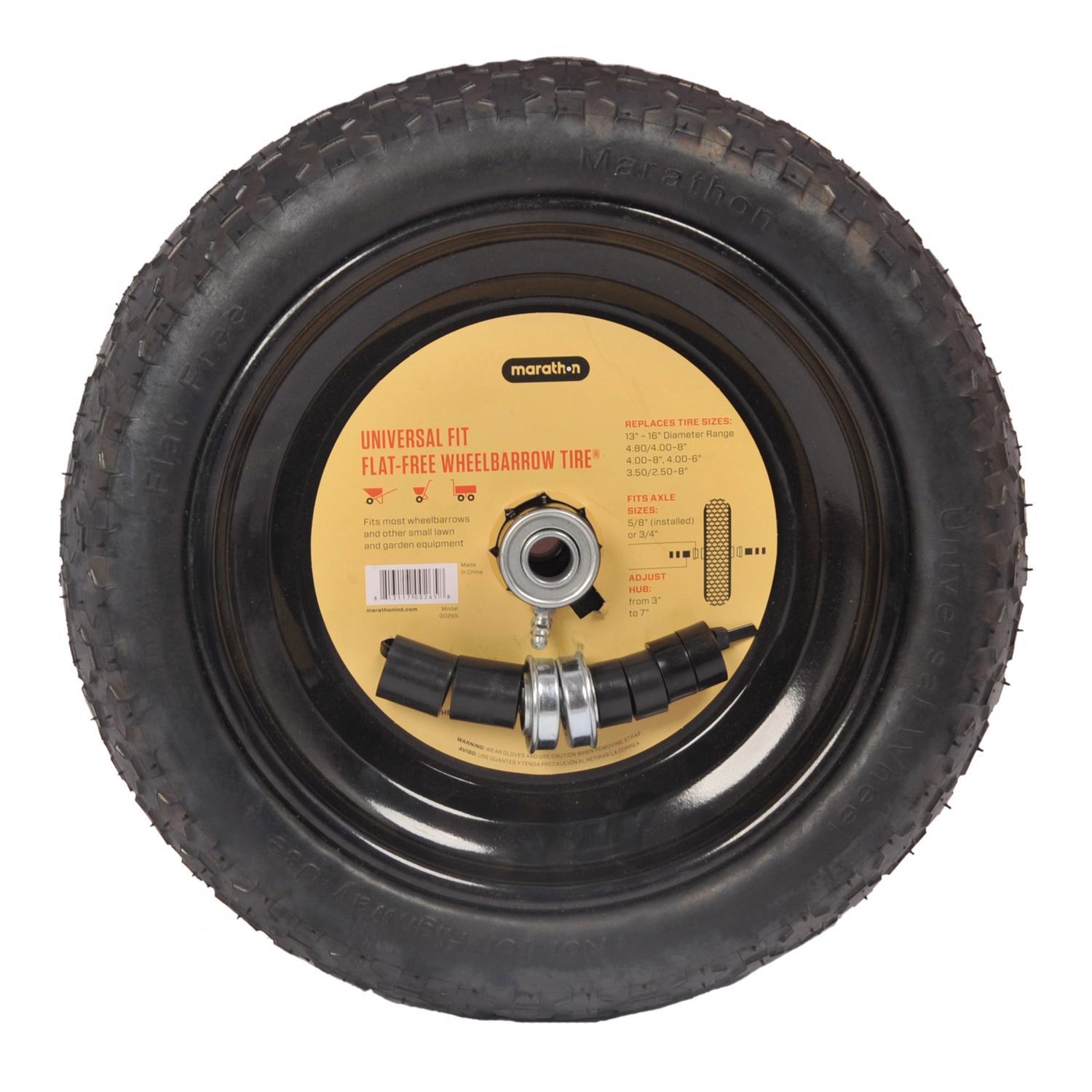 Marathon Universal Fit 8 in. D X 14.5 in. D 300 lb. cap. Centered Wheelbarrow Tire Polyurethane 1 pk