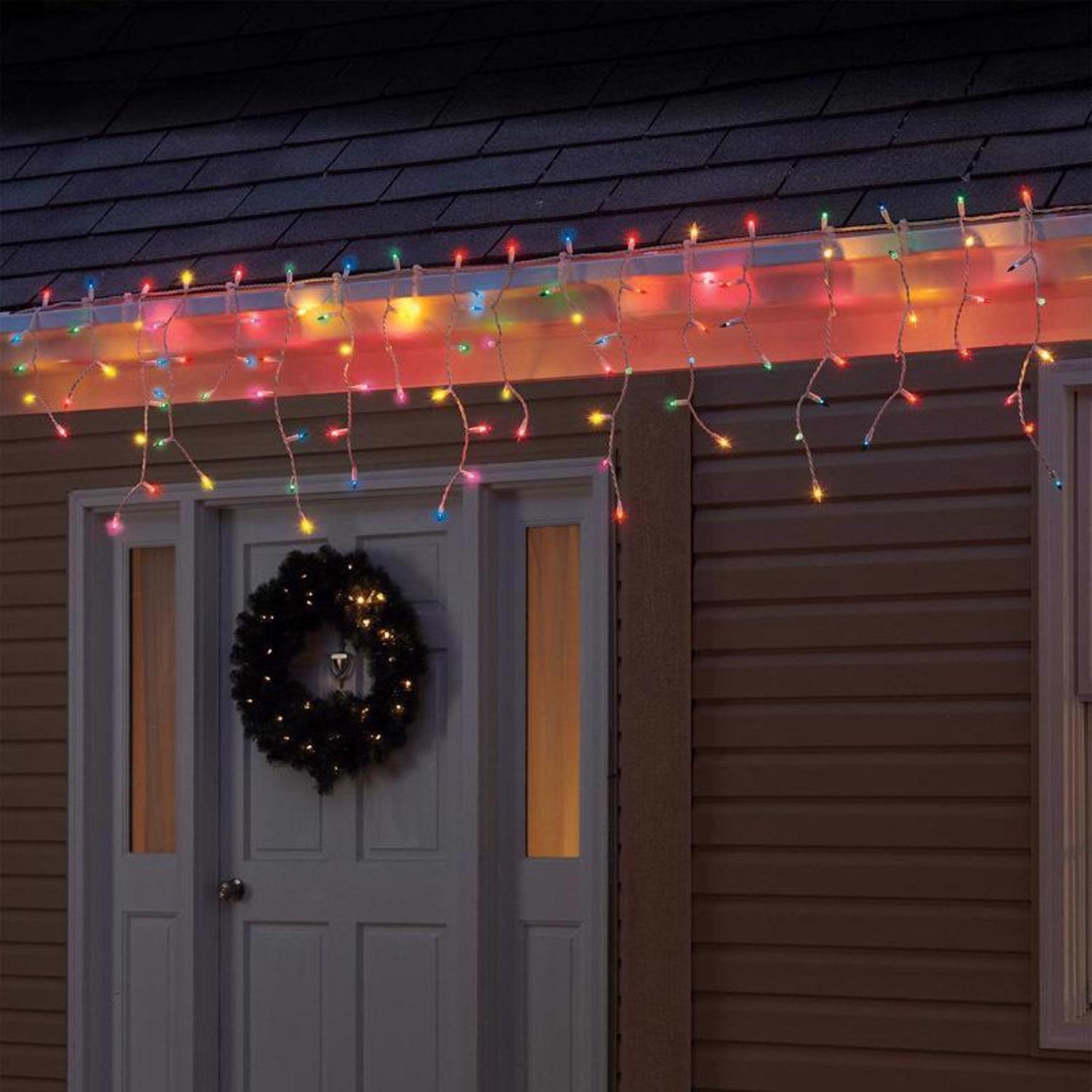 Celebrations Red Incandescent Mini Multicolored 100 ct Icicle Christmas Lights 5.67 ft.