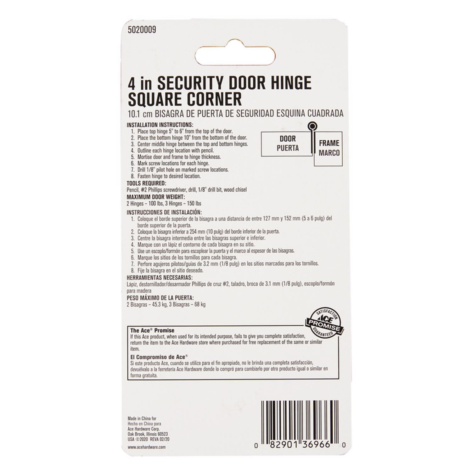 Ace 4 in. L Antique Brass Residential Door Hinge 1 pk