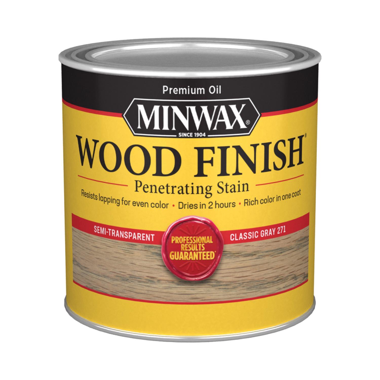 Minwax Wood Finish Semi-Transparent Classic Gray Oil-Based Penetrating Wood Stain 1/2 pt