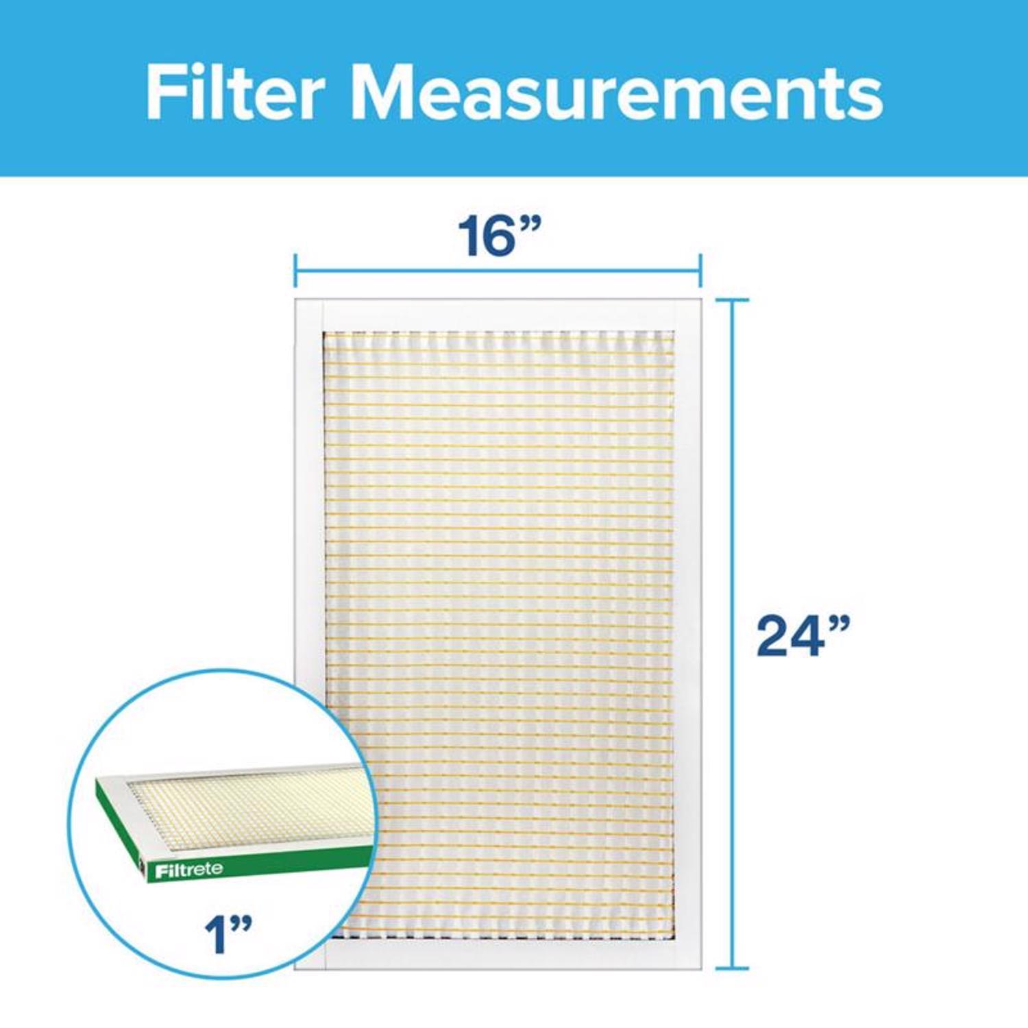 Filtrete 16 in. W X 24 in. H X 1 in. D Polypropylene 8 MERV Pleated Air Filter 1 pk