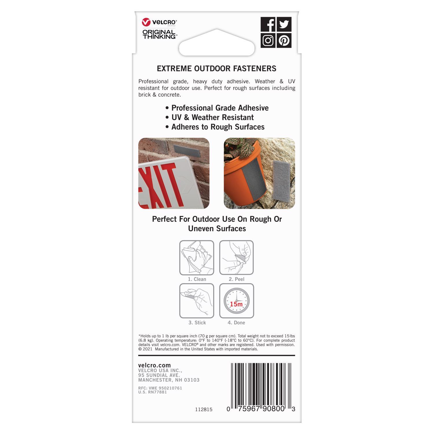 VELCRO Brand Extreme Outdoor Medium Nylon Hook and Loop Fastener 4 in. L 5 pk