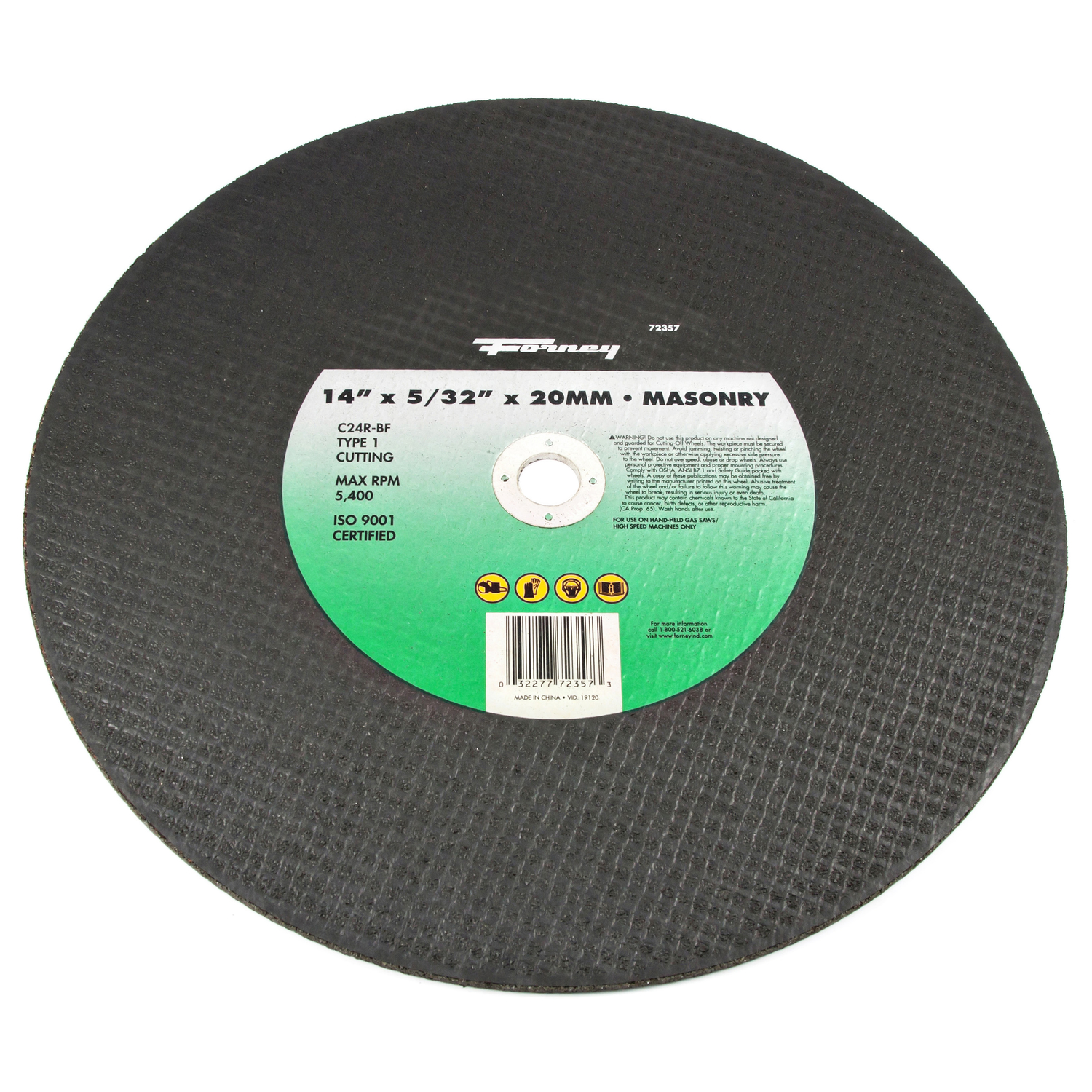Forney 14 in. D X 20 mm Silicon Carbide Masonry/Asphalt Cutting Wheel 1 pc