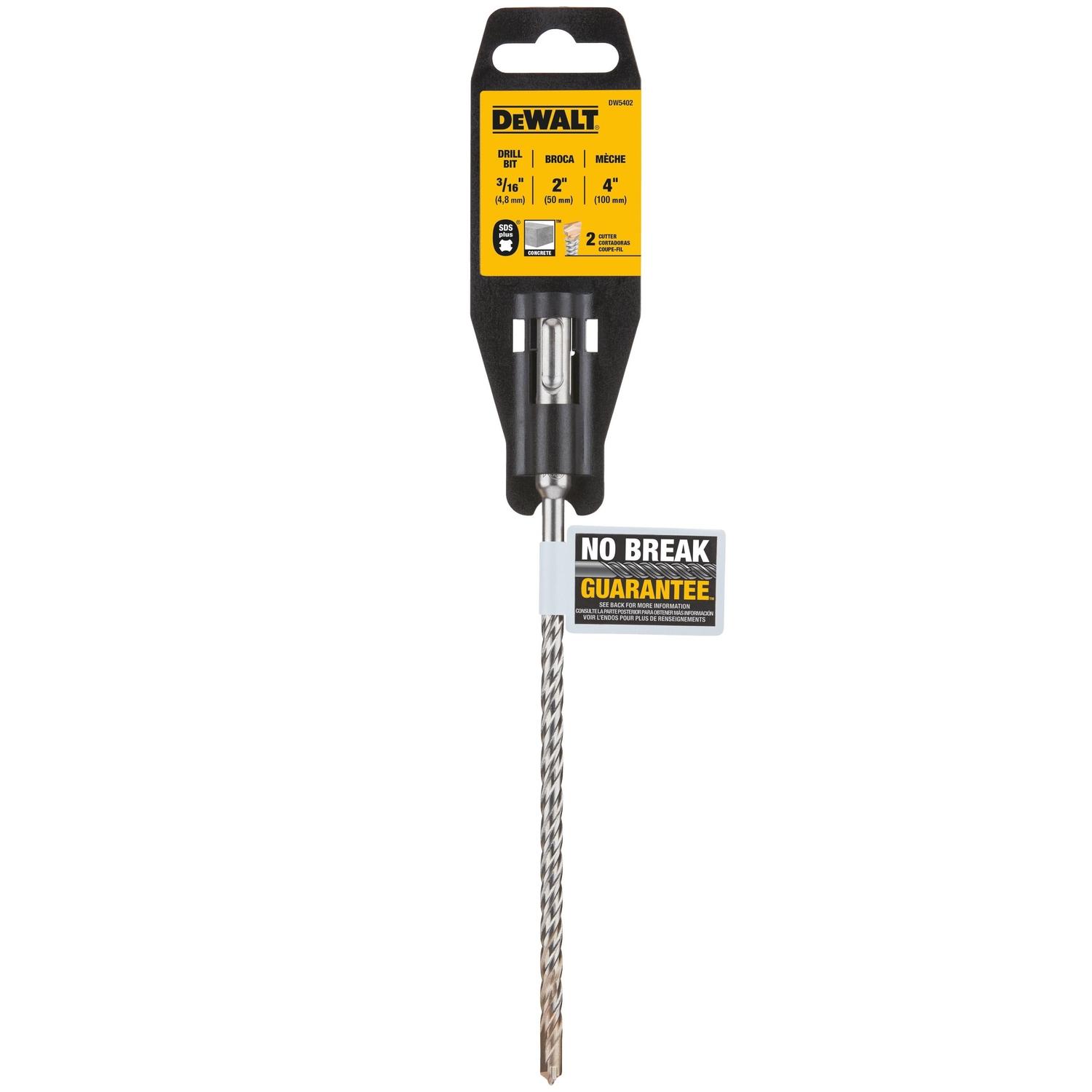 DEWALT 3/16 in. X 4 in. L Carbide Tipped Drill Bit SDS-Plus Shank 1 pc