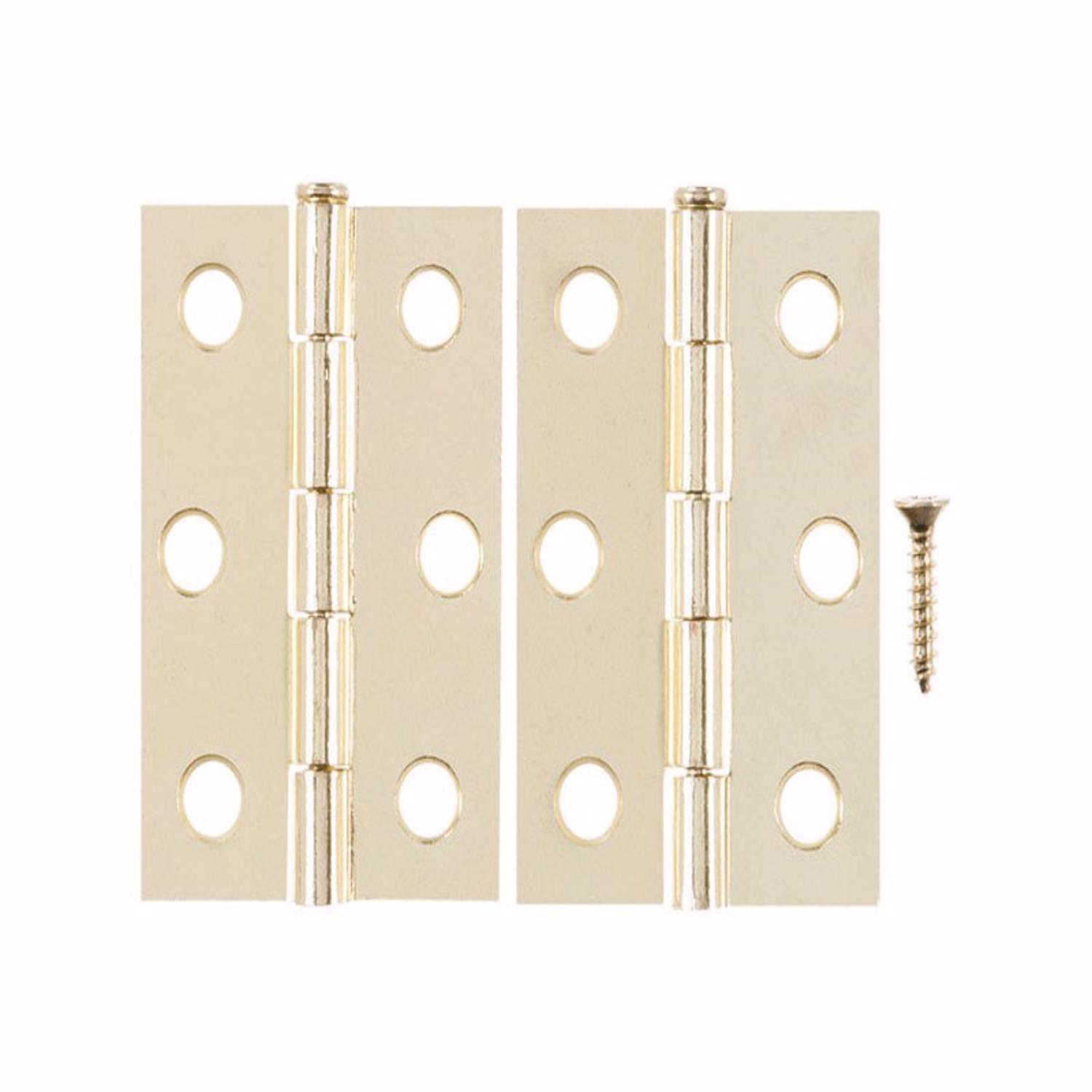 Ace 2.75 in. W X 2-1/2 in. L Bright Brass Gold Brass Narrow Hinge 2 pk