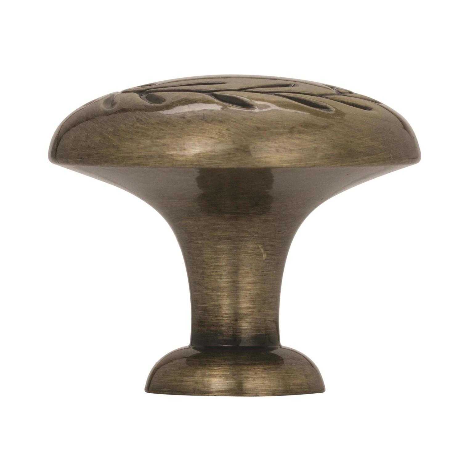 Amerock Natures Splendor Round Cabinet Knob 1-5/16 in. D 1-1/16 in. Elegant Brass 1 pk