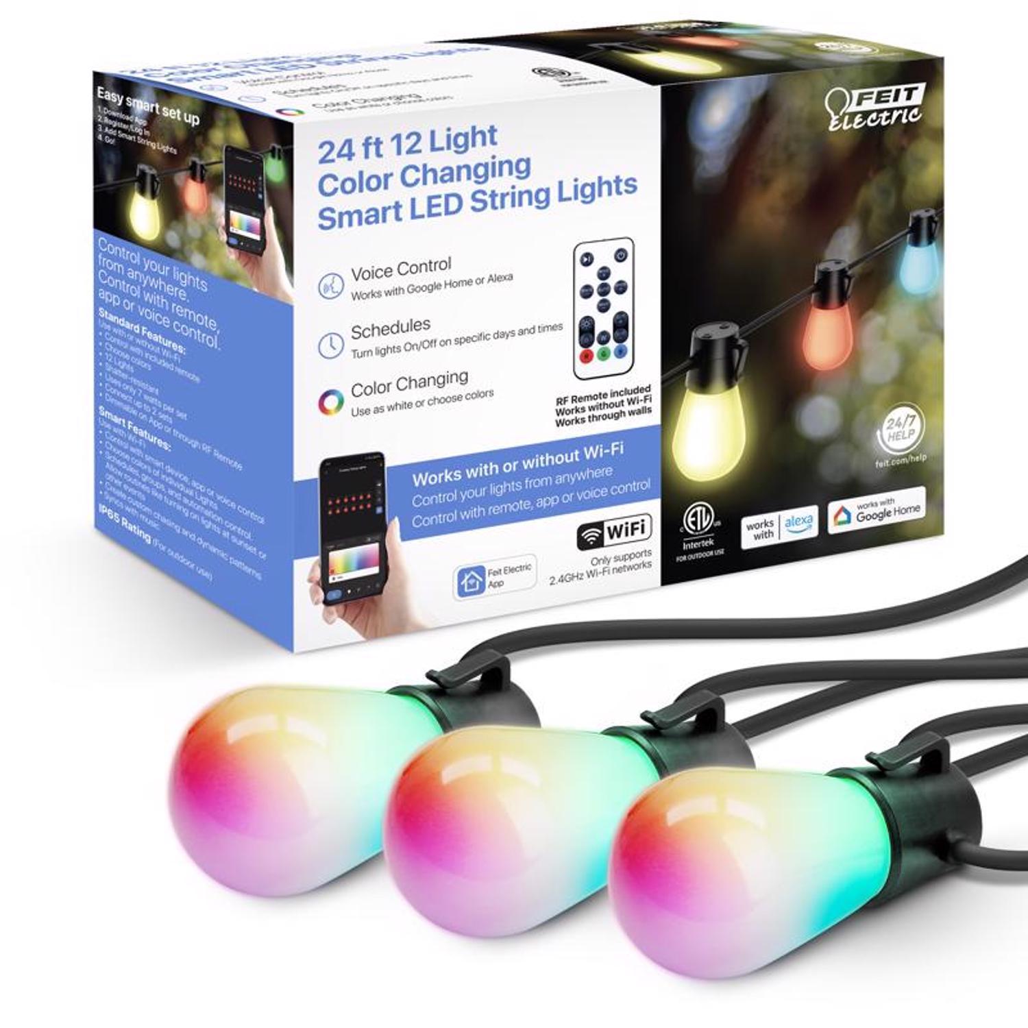 Feit Smart Home LED String Lights Multicolored 24 ft. 12 lights