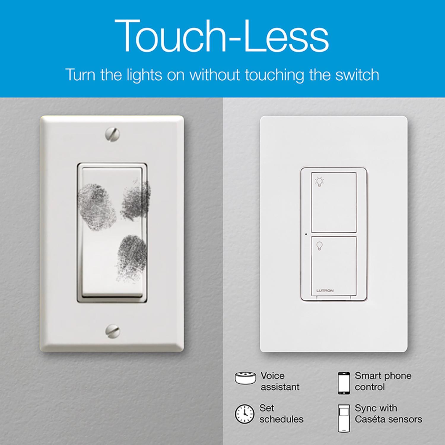 Lutron Caseta 5 amps Single Pole Wireless Smart-Enabled Rocker Switch White 1 pk
